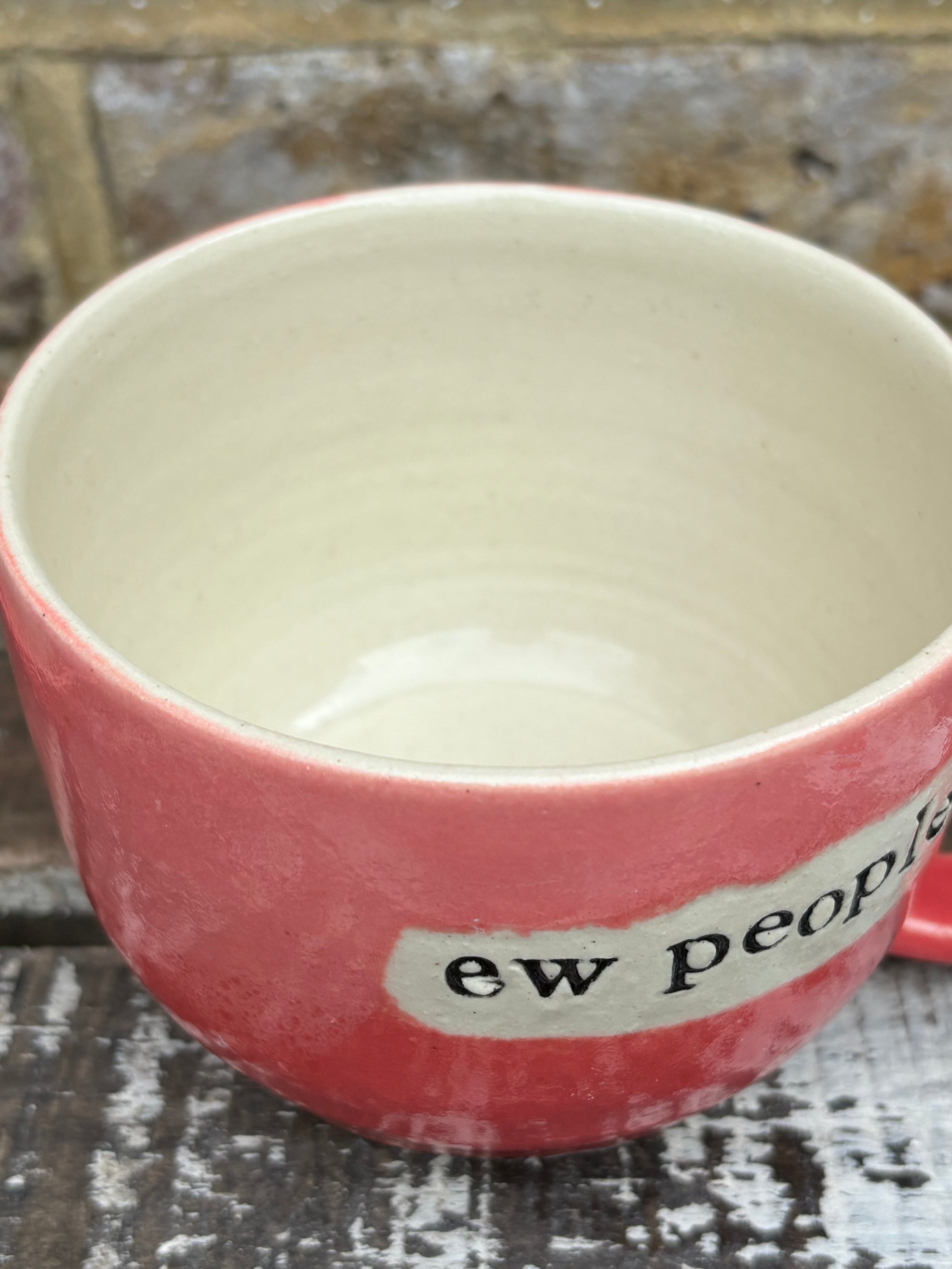 "ew, people" mug (Pink)