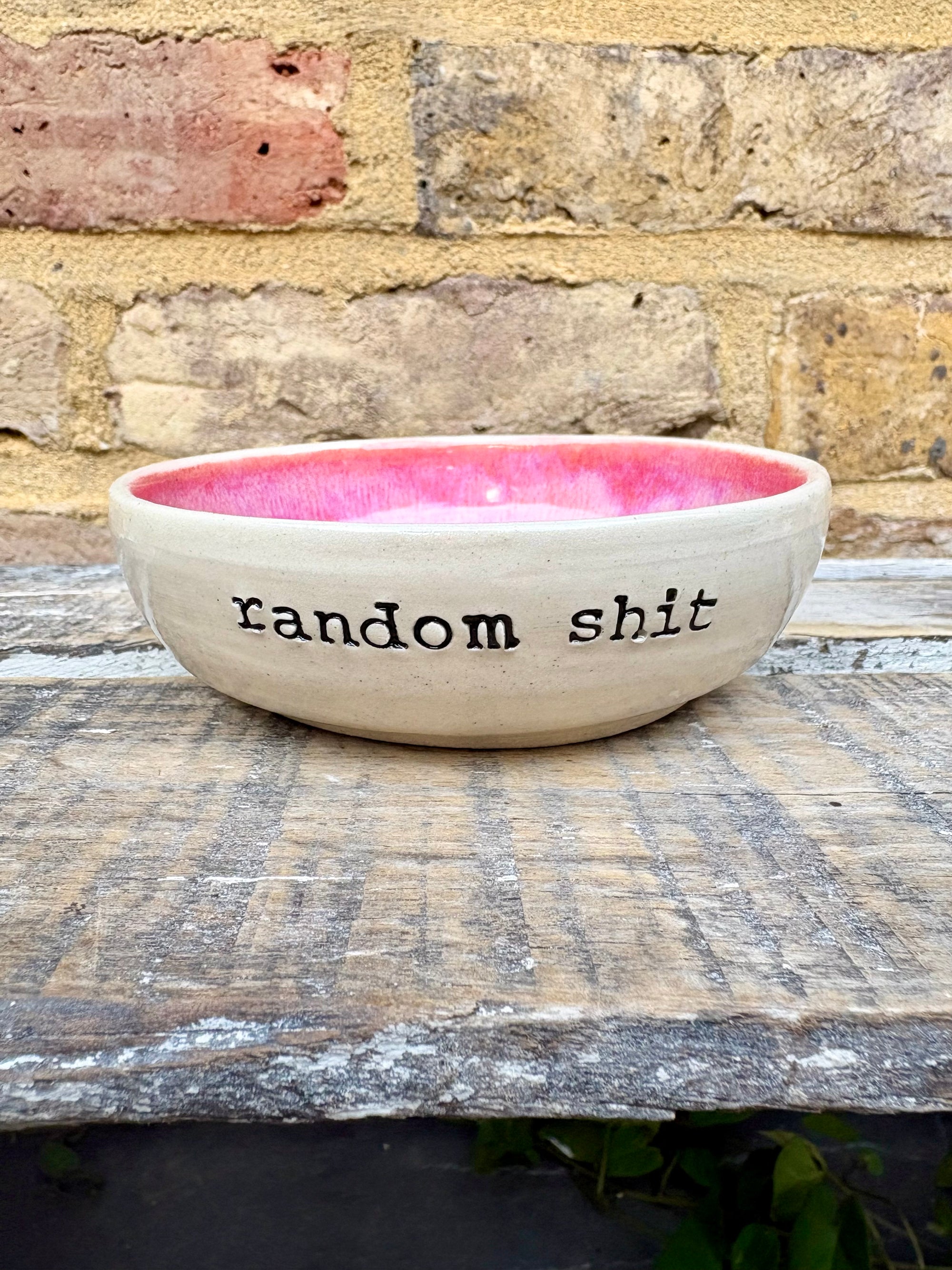 "random shit" trinket dish (pink)
