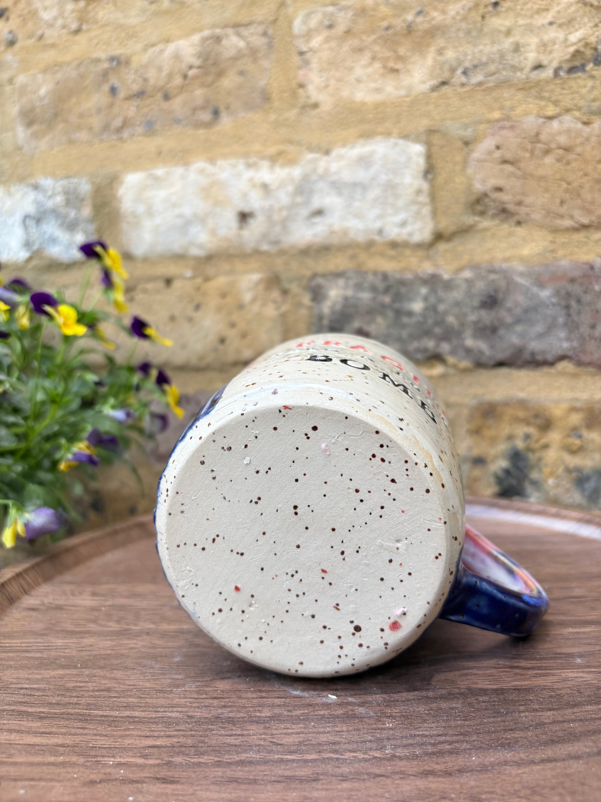 "FRAGILE like a fucking bomb" mug (pink/ blue/ red fragile)