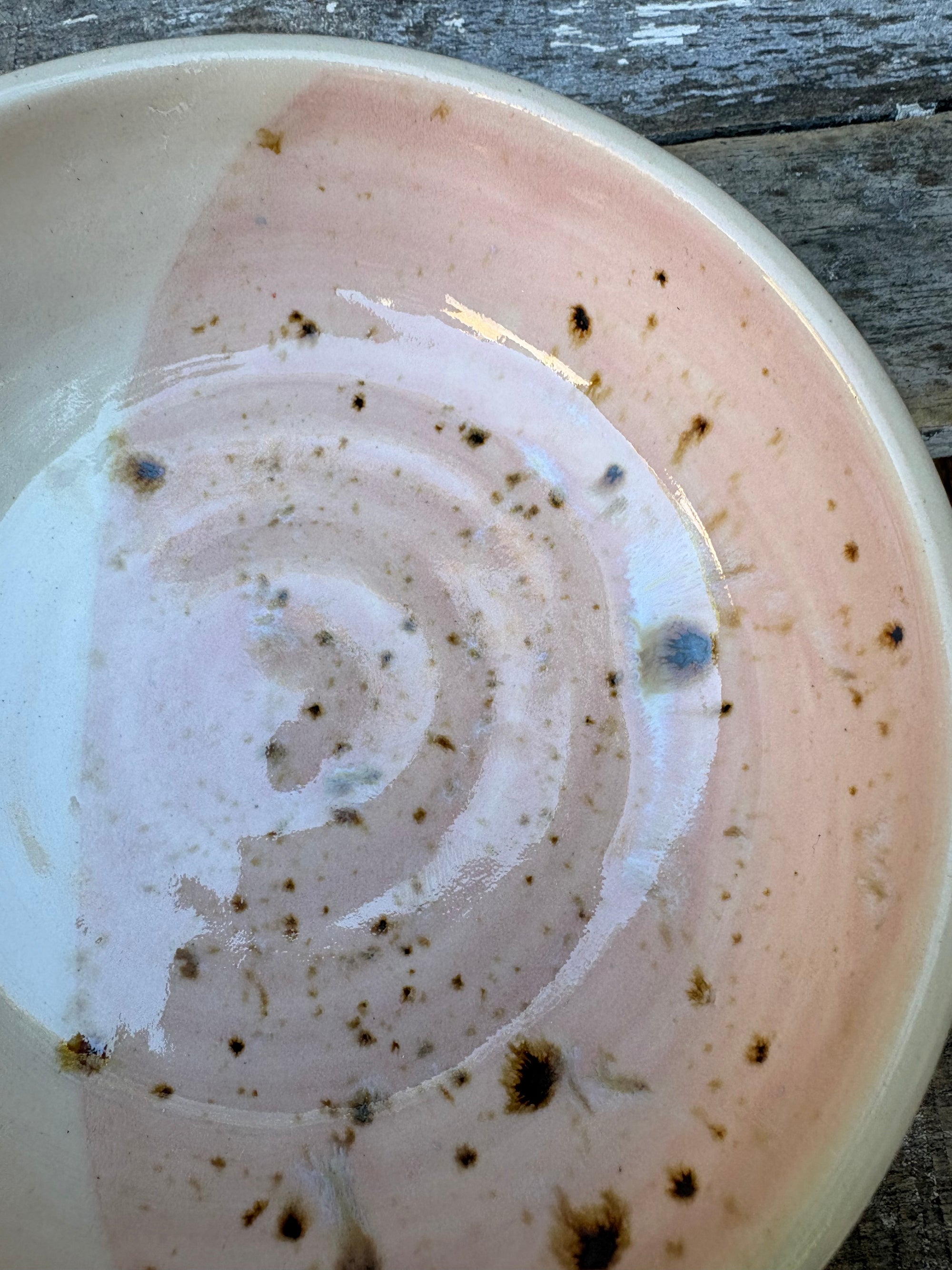 "random shit" trinket dish (light pink speckle)