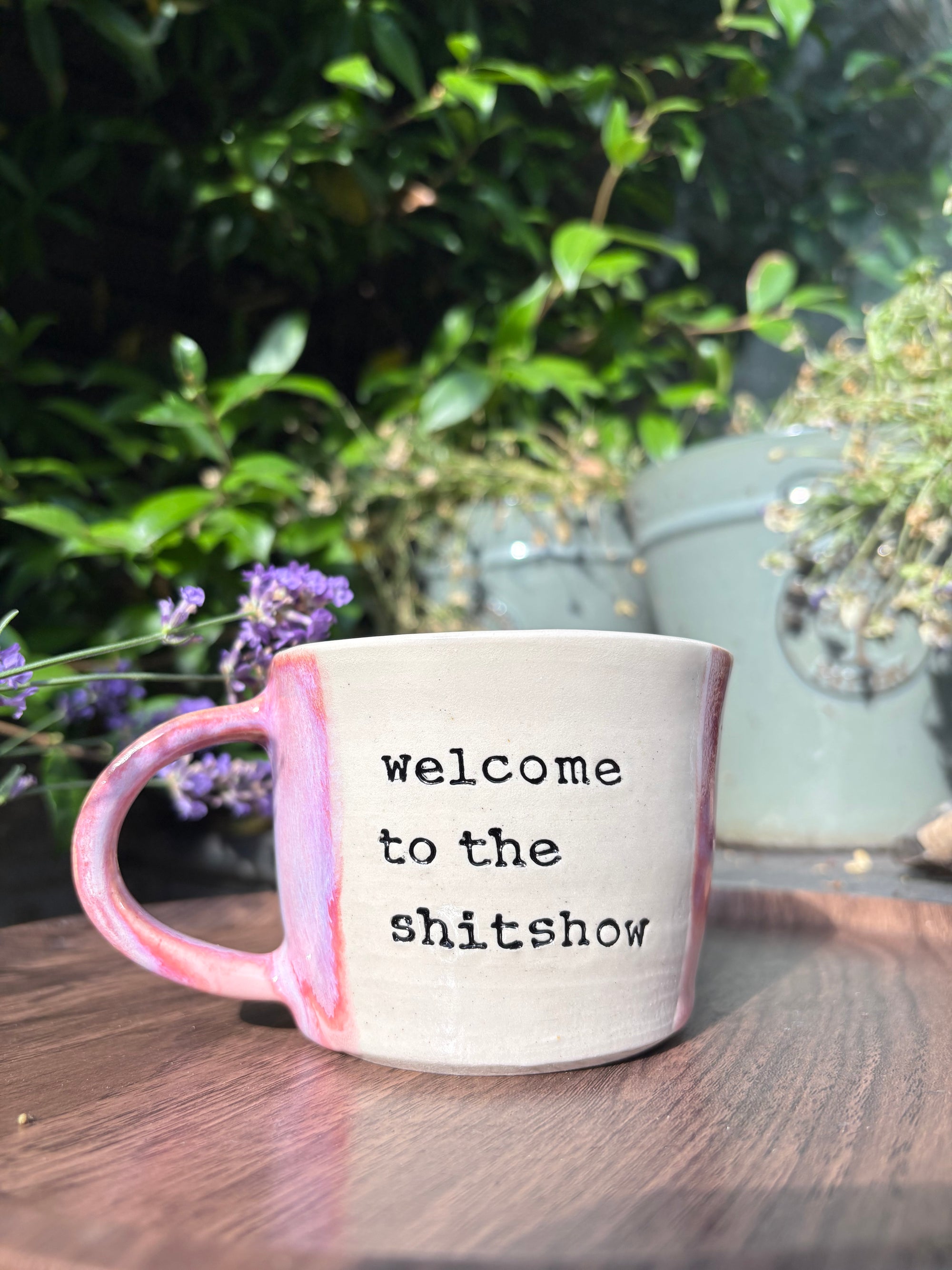 “welcome to the shit show" mug (Pink)