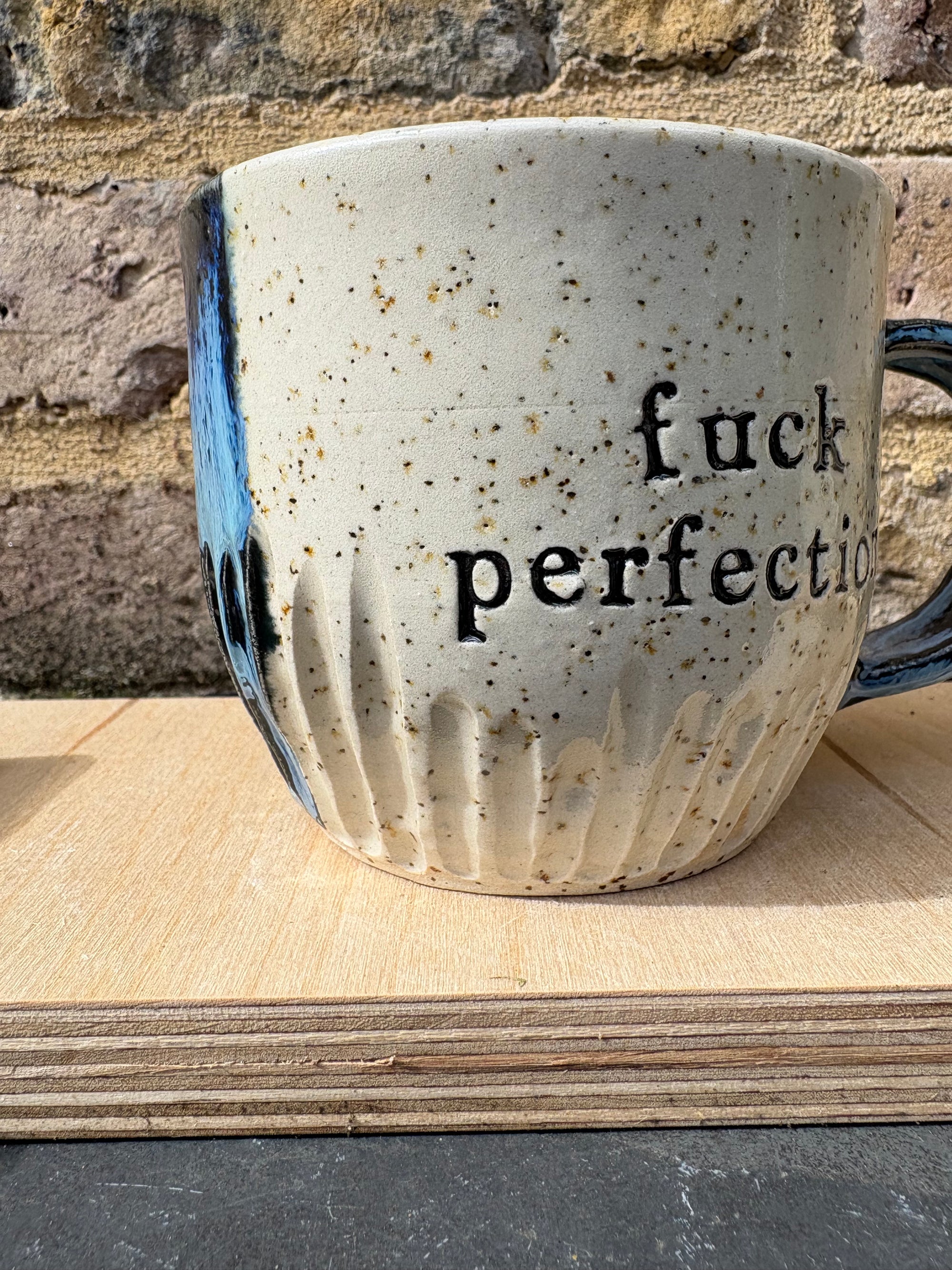 "fuck perfection" mug (dark night sky)