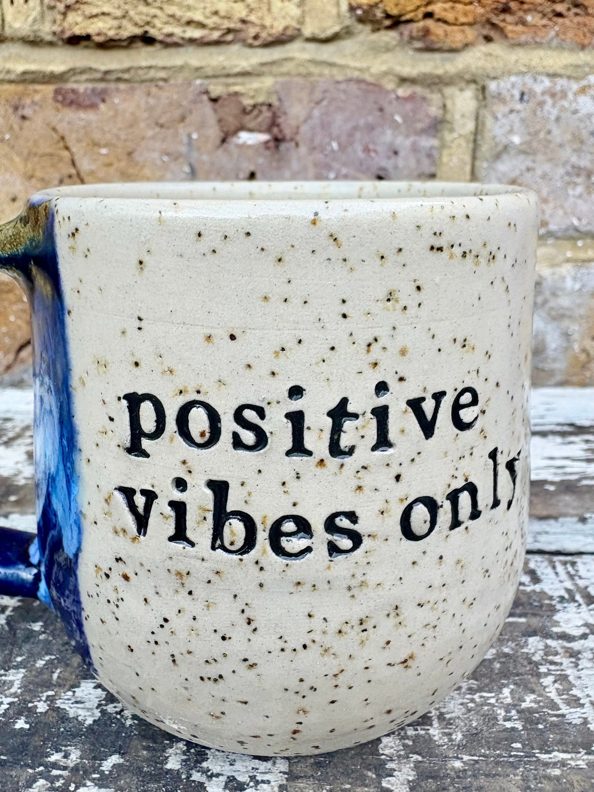 "positive vibes only" "fuck off" mug