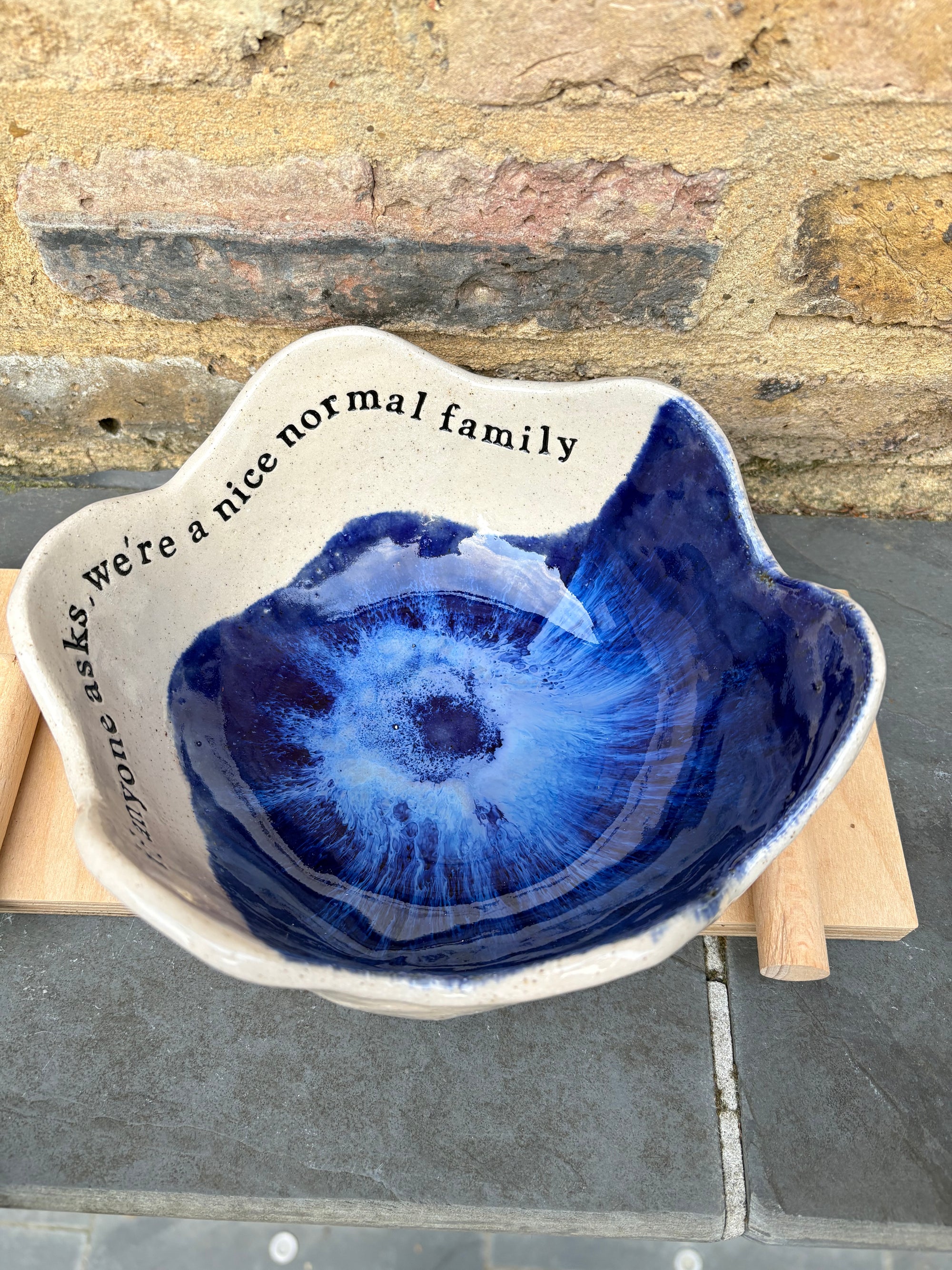"If anyone asks, we're a nice normal family" Deep Blue bowl
