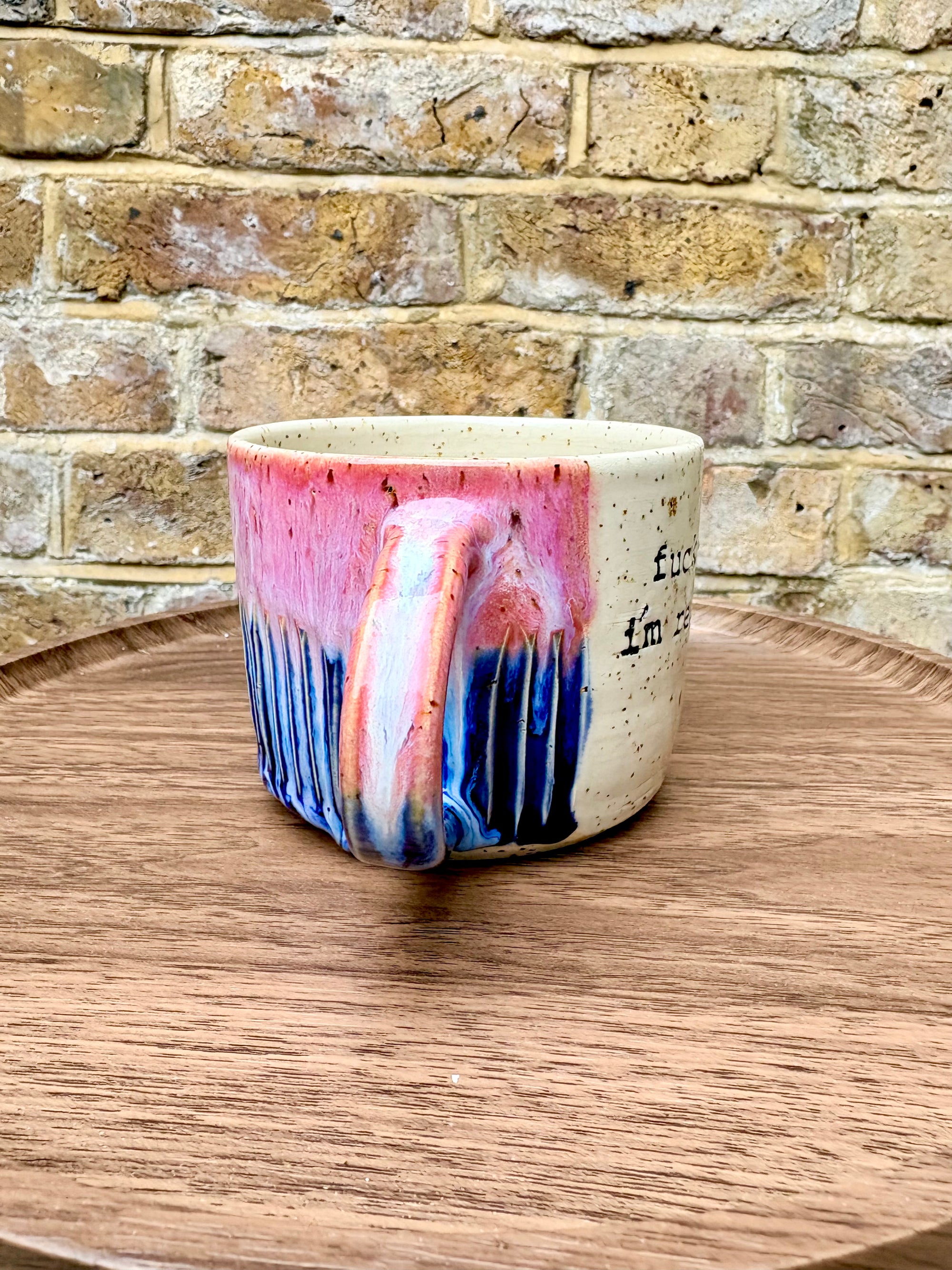 “Fuck off i'm reading" mug (Pink/blue/flecked)