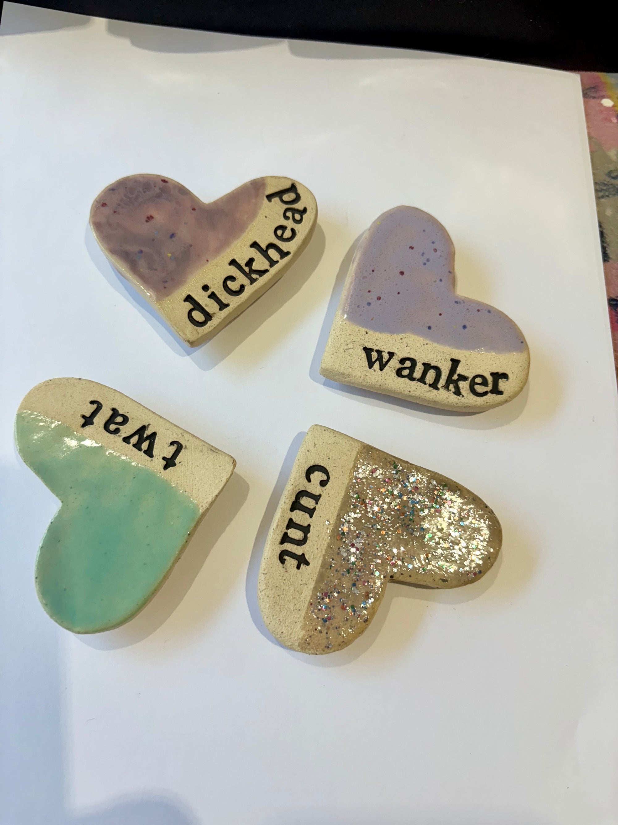 Sweary Magnet Set (4 medium sized heart shaped magnets)