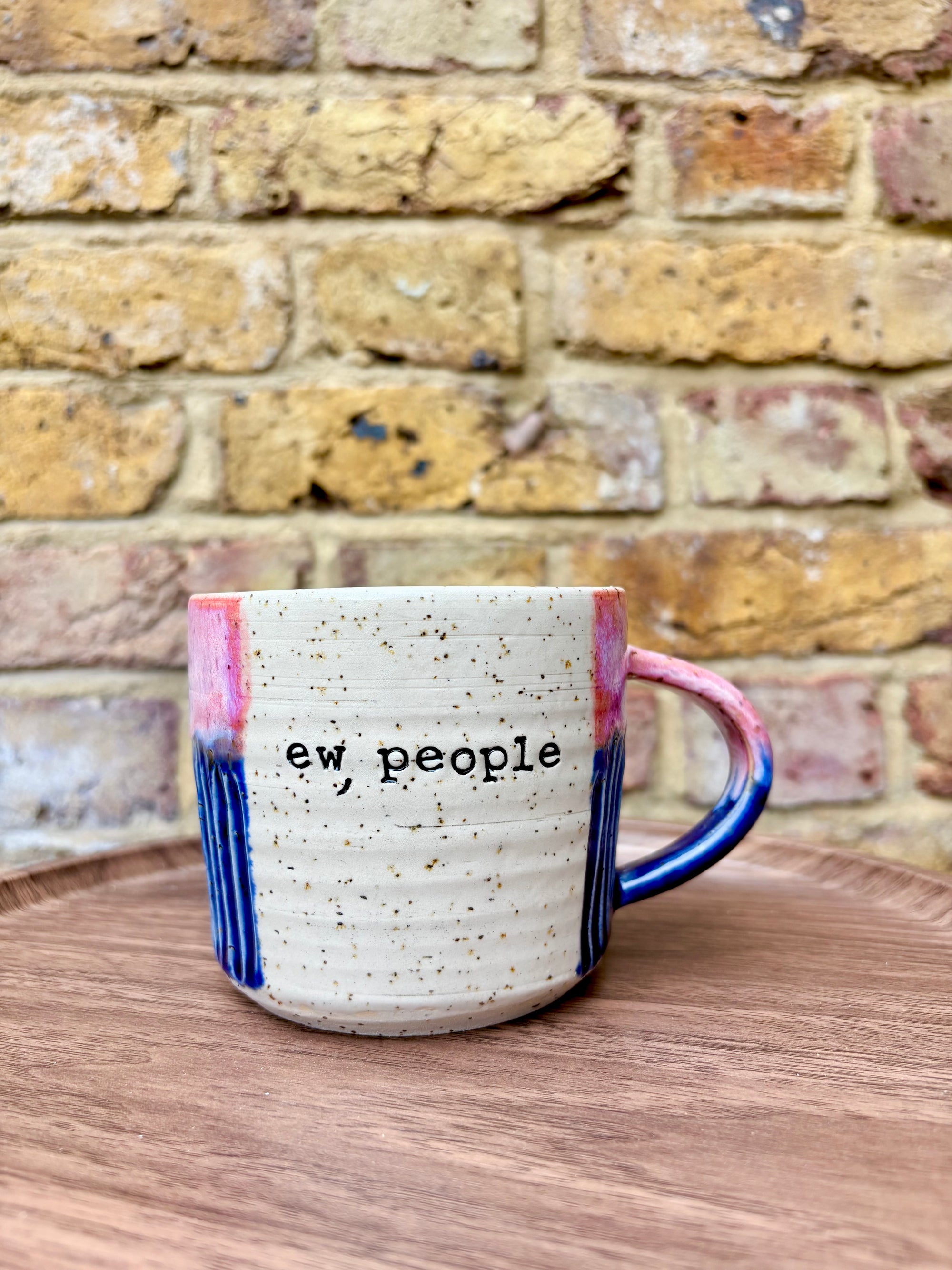 "XL “ew people" mug (380ml, blue/pink)