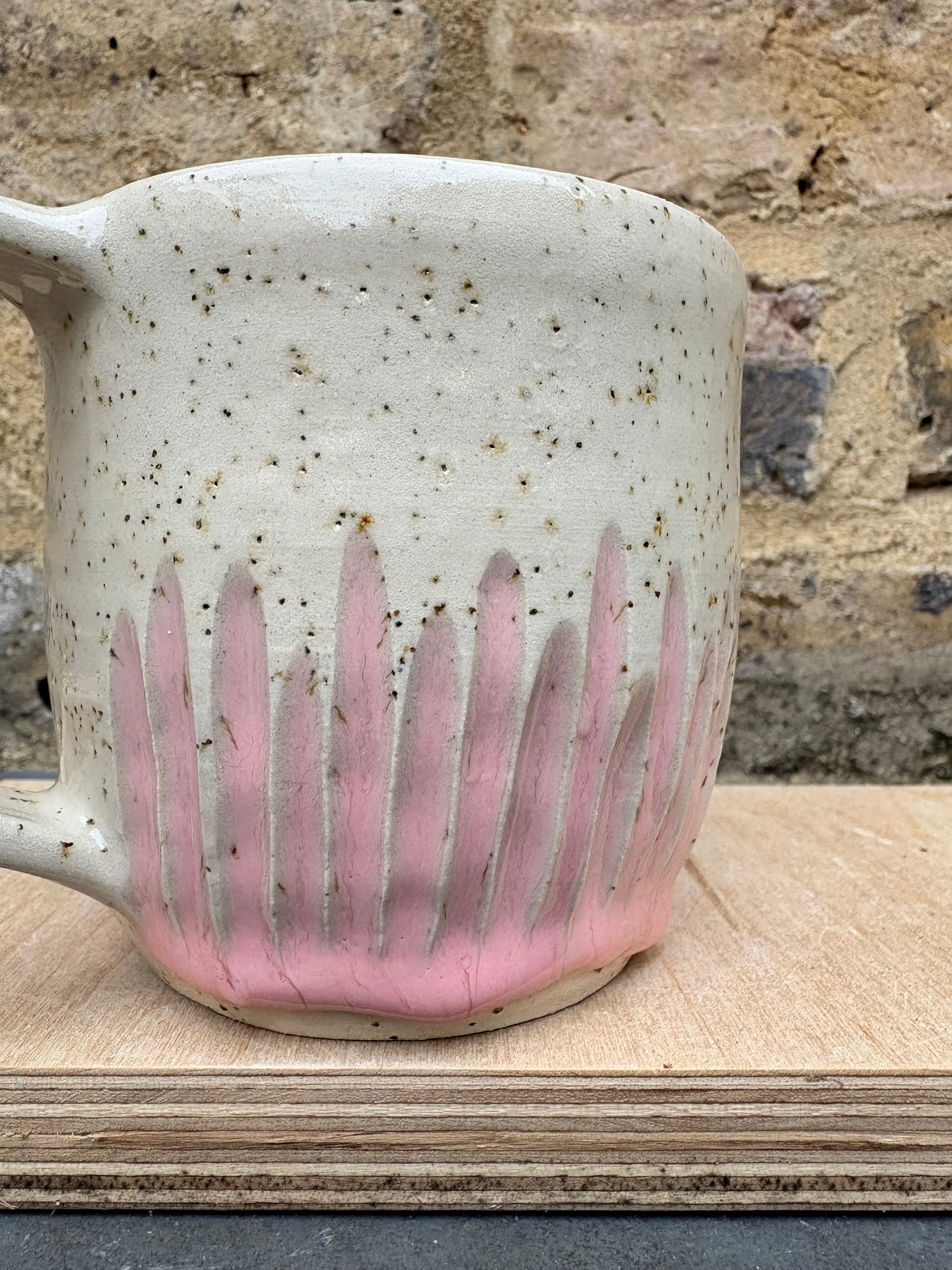 “fuck perfection" mug (pale pink grooves)