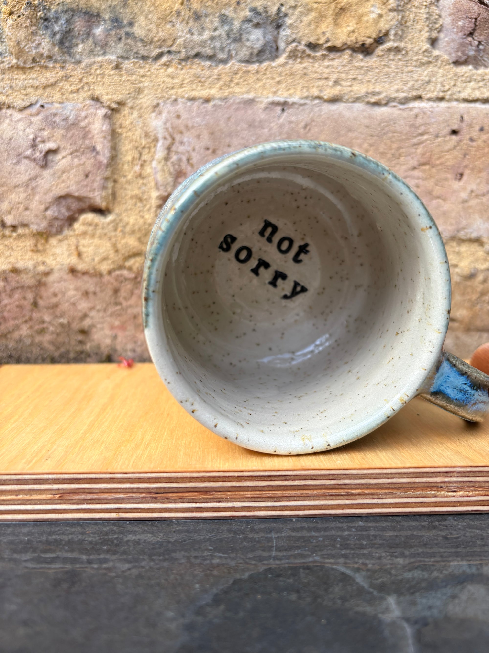 “Sorry" “not sorry” mug (blue night sky)