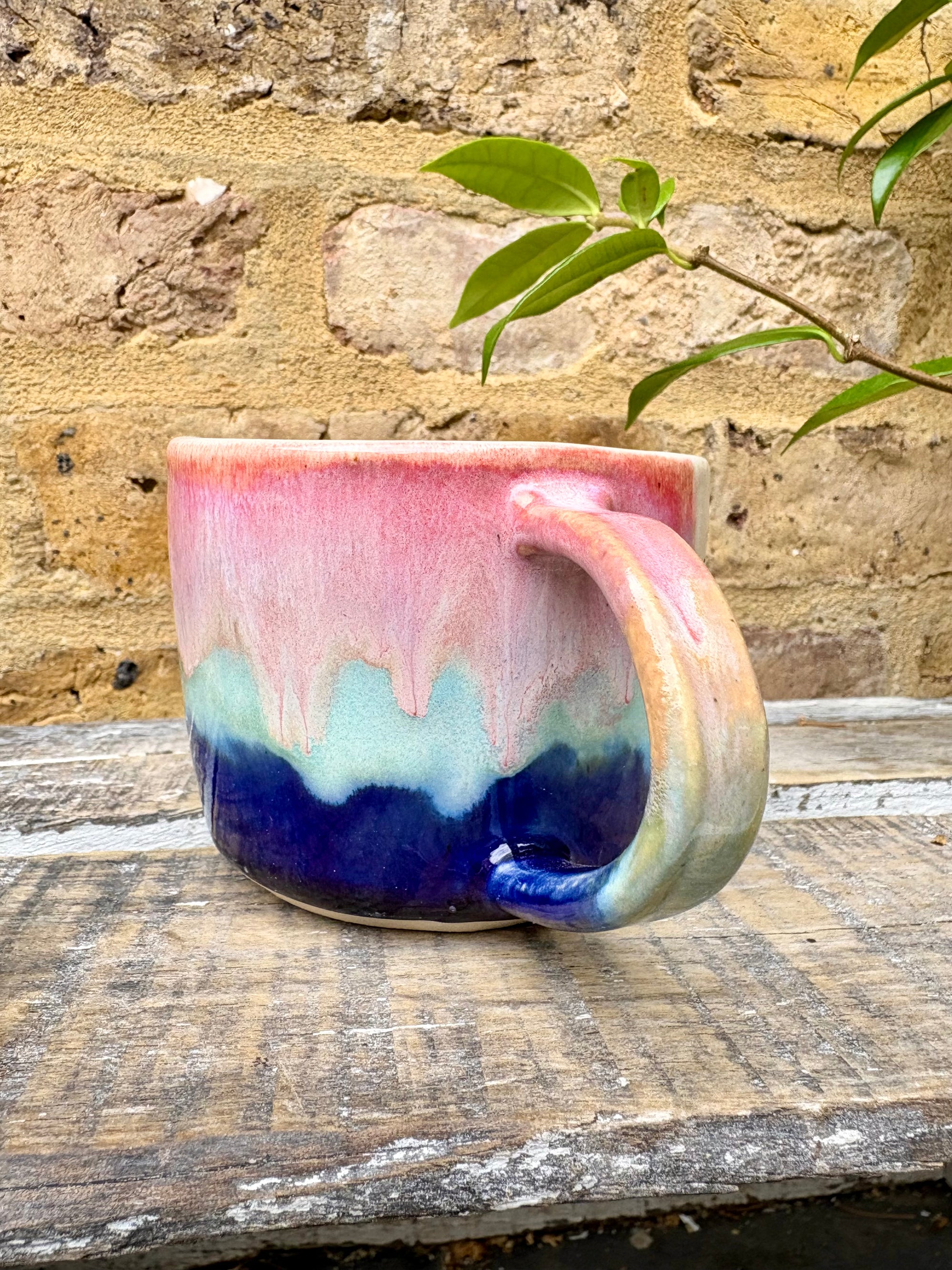 "best time to call is never" mug (Pink Night Sky)