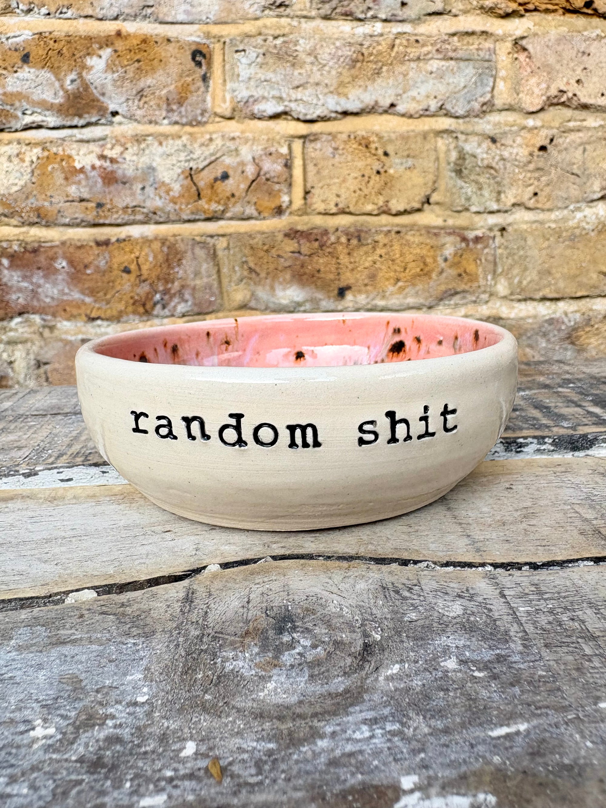 "random shit" trinket dish (pink giraffe)