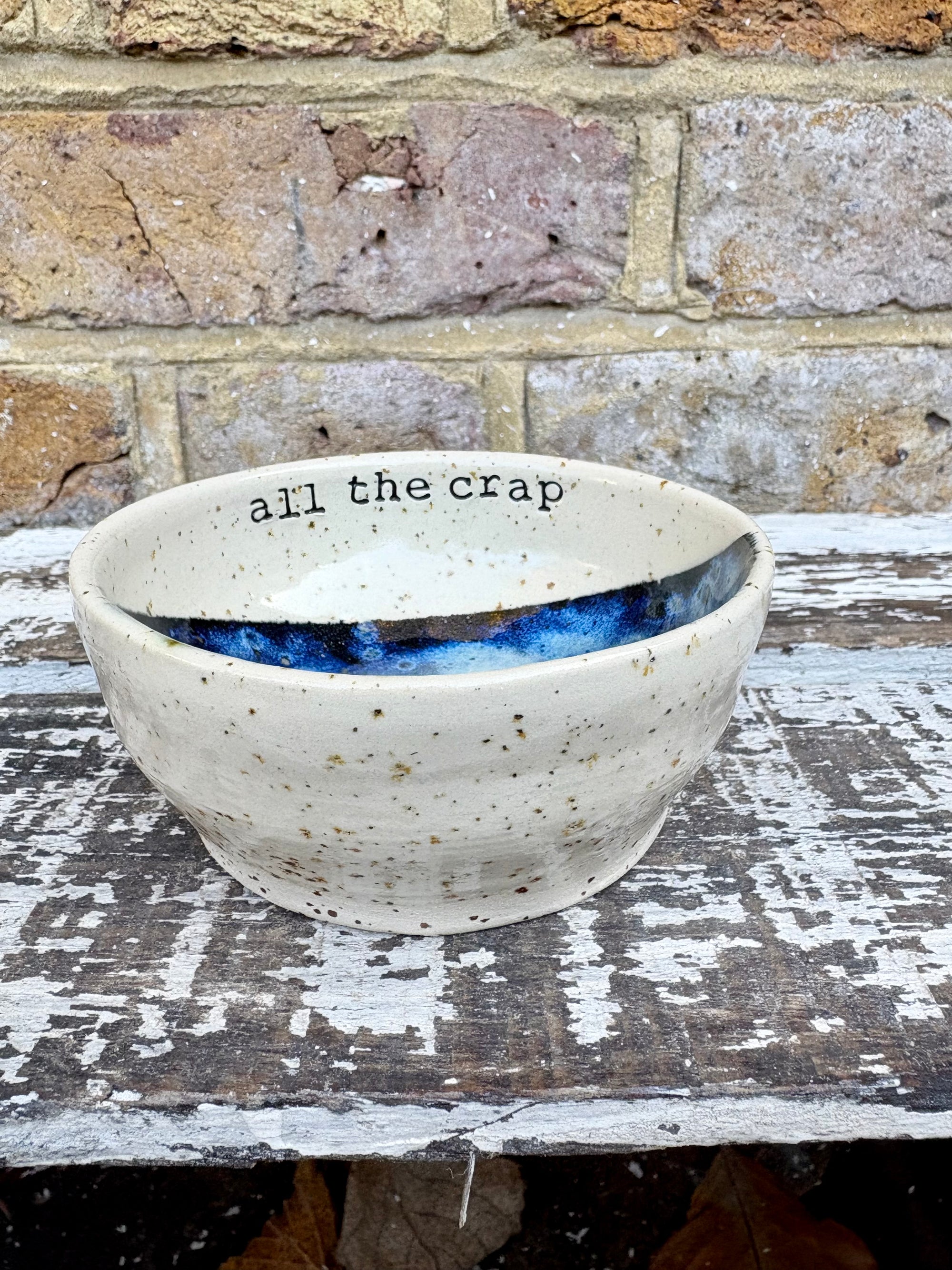 “All the crap” trinket dish (antique blue)