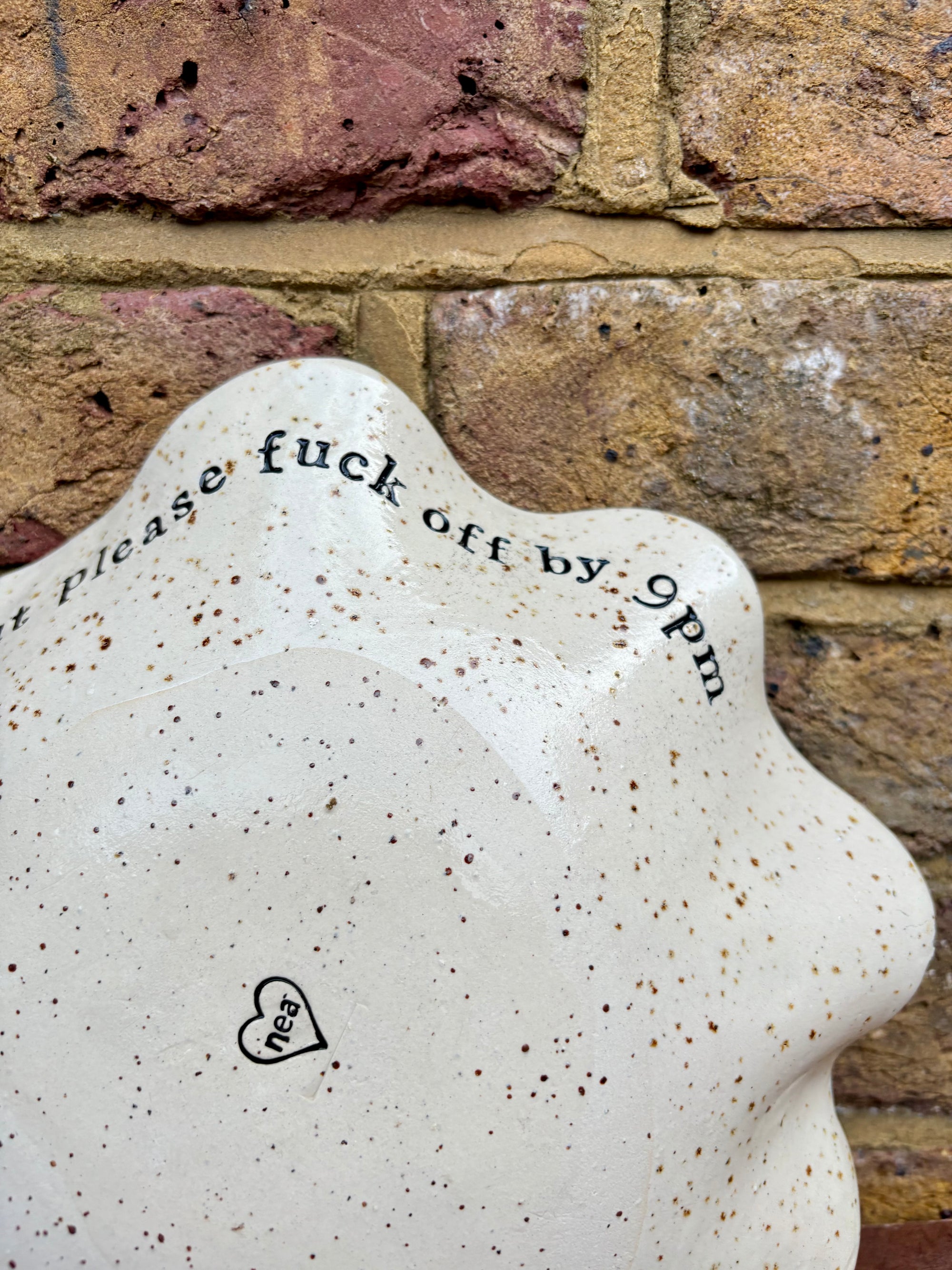 "good food, fine wine, great company..." salad/serving dish (teal green diffusion)