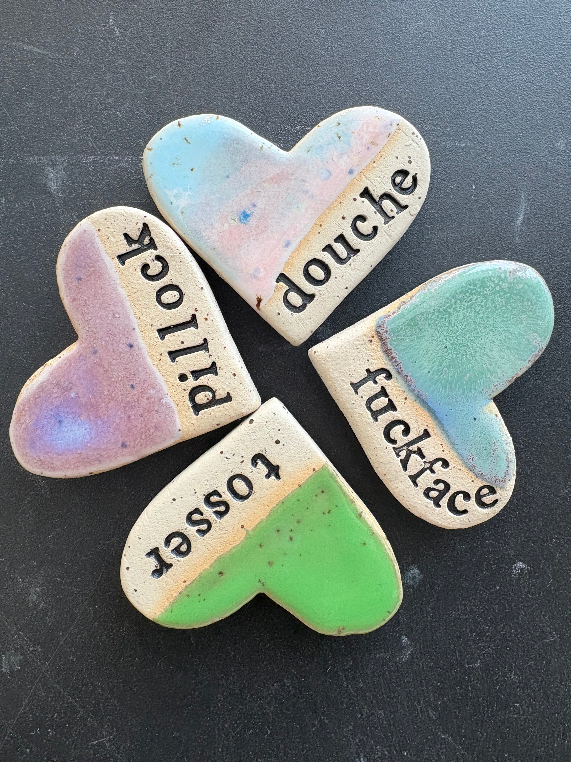 Sweary Magnet Set (4 heart shaped magnets)