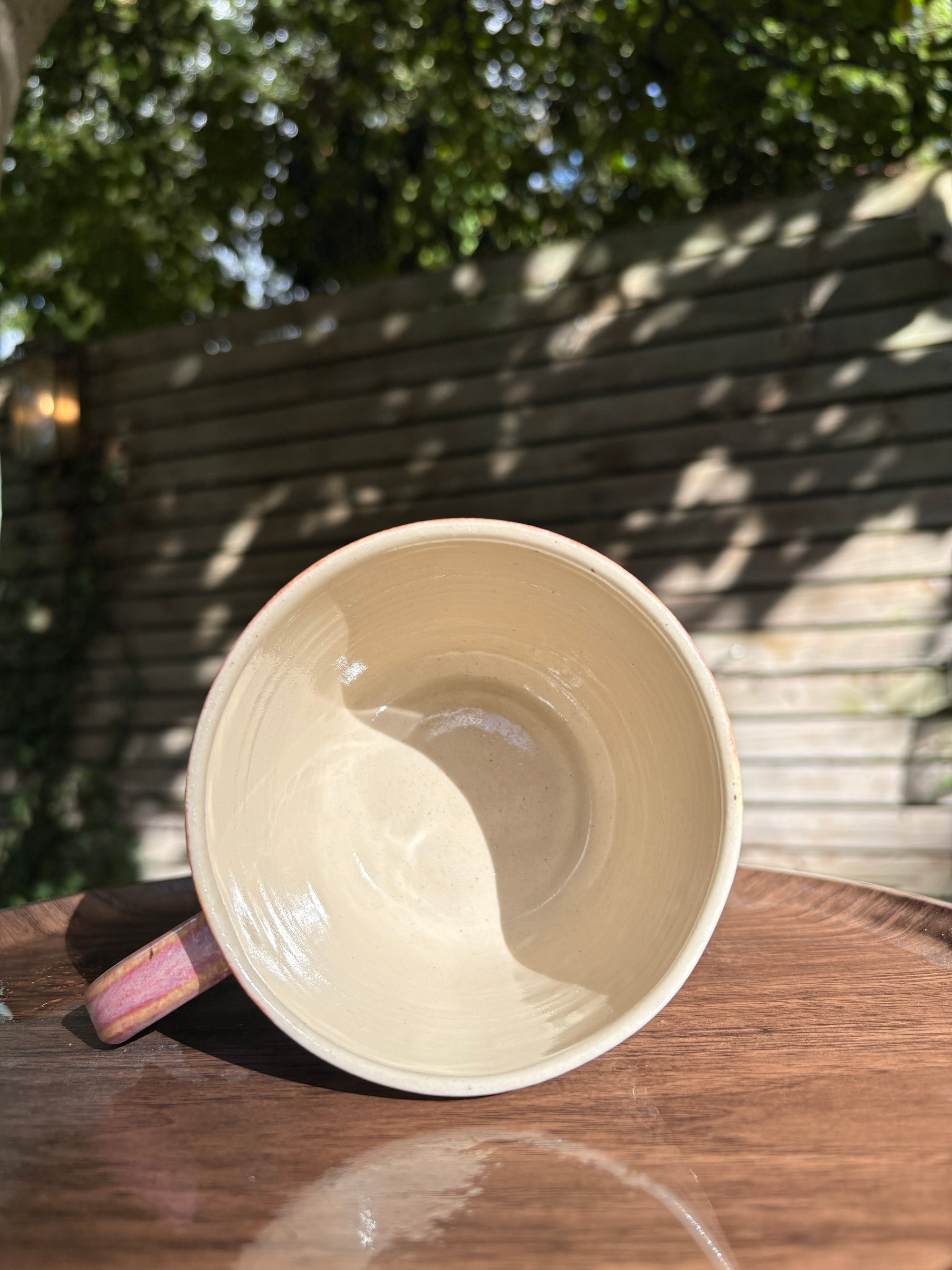 "Let’s normalise shutting the fuck up in the morning" mug (pink/blue)