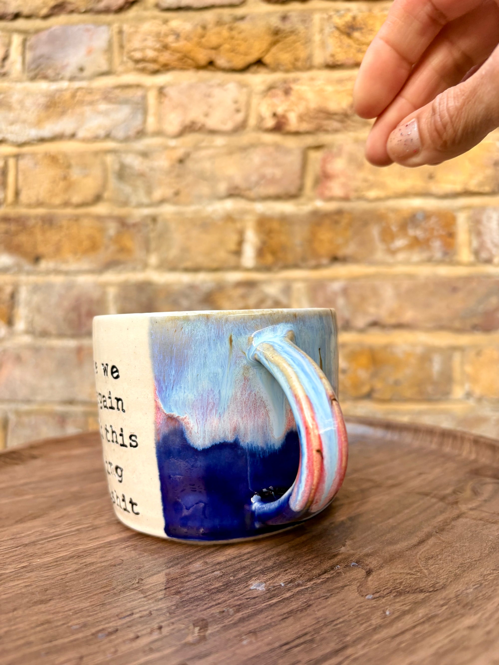 “Here we go again with this fucking bullshit" mug (Pink Night Sky)