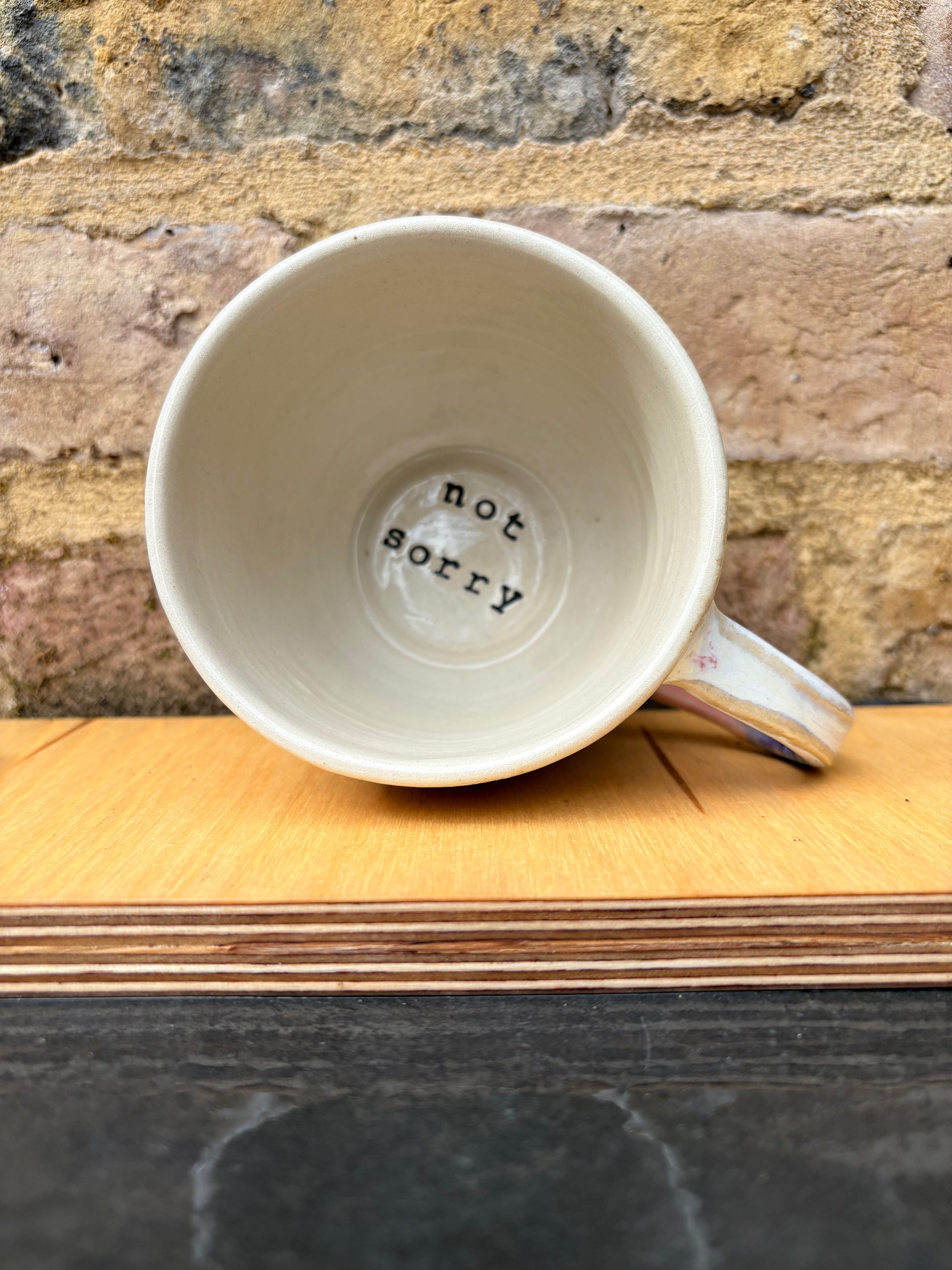 “Sorry" “not sorry” mug (Lilac Pink Haze)