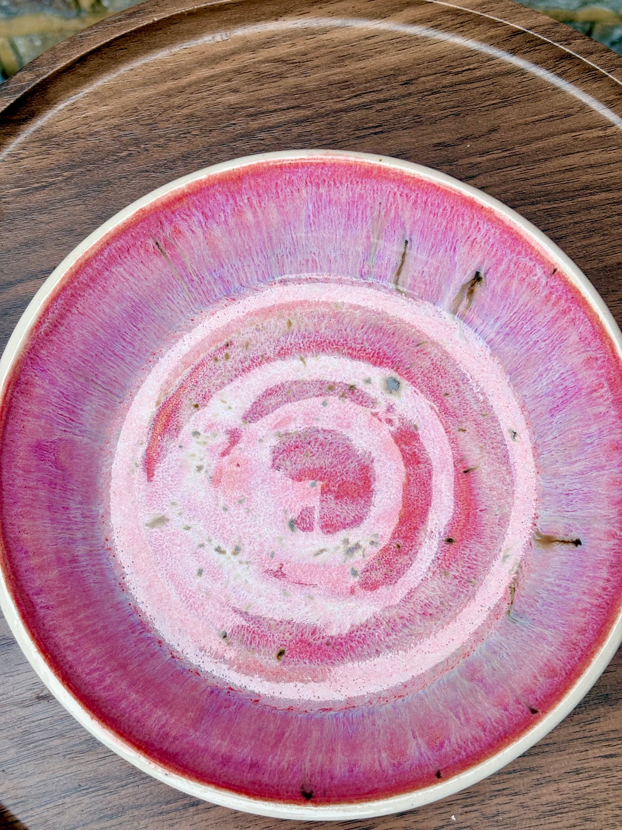 "fuck off, I'm eating" shallow bowl (pink)