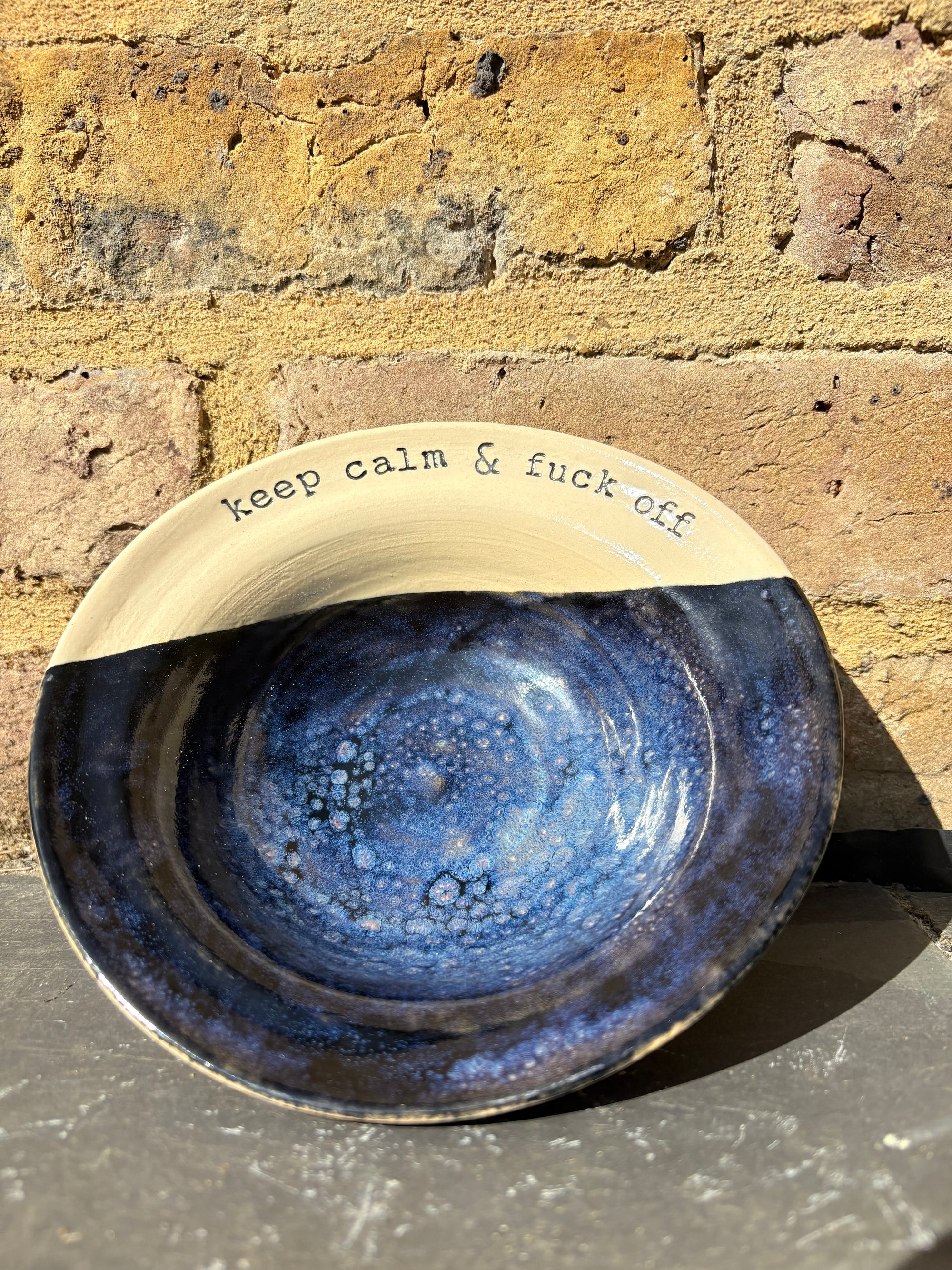 “keep calm and fuck off" bowl