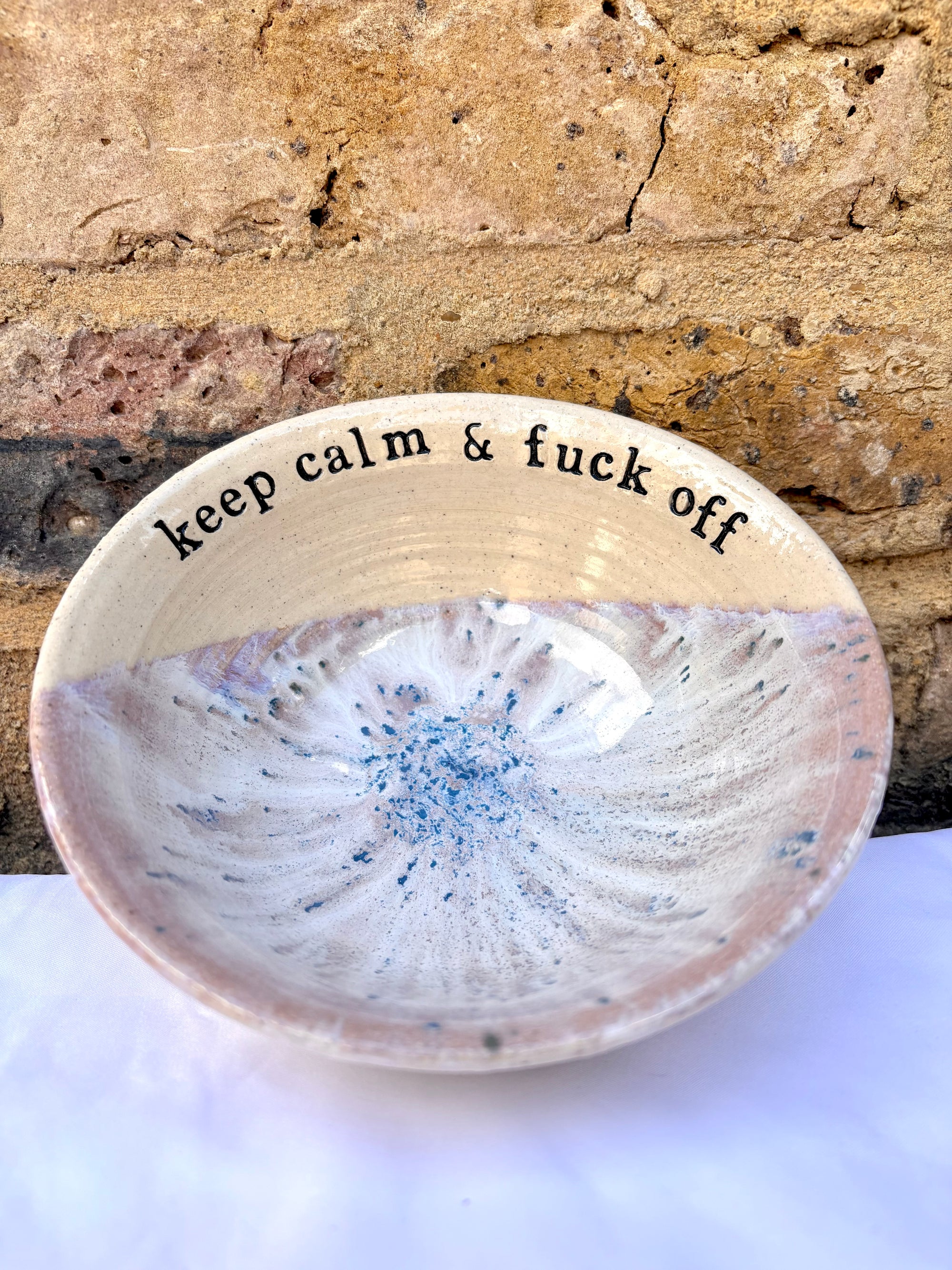 "keep calm and fuck off" bowl (Lilac Dream)