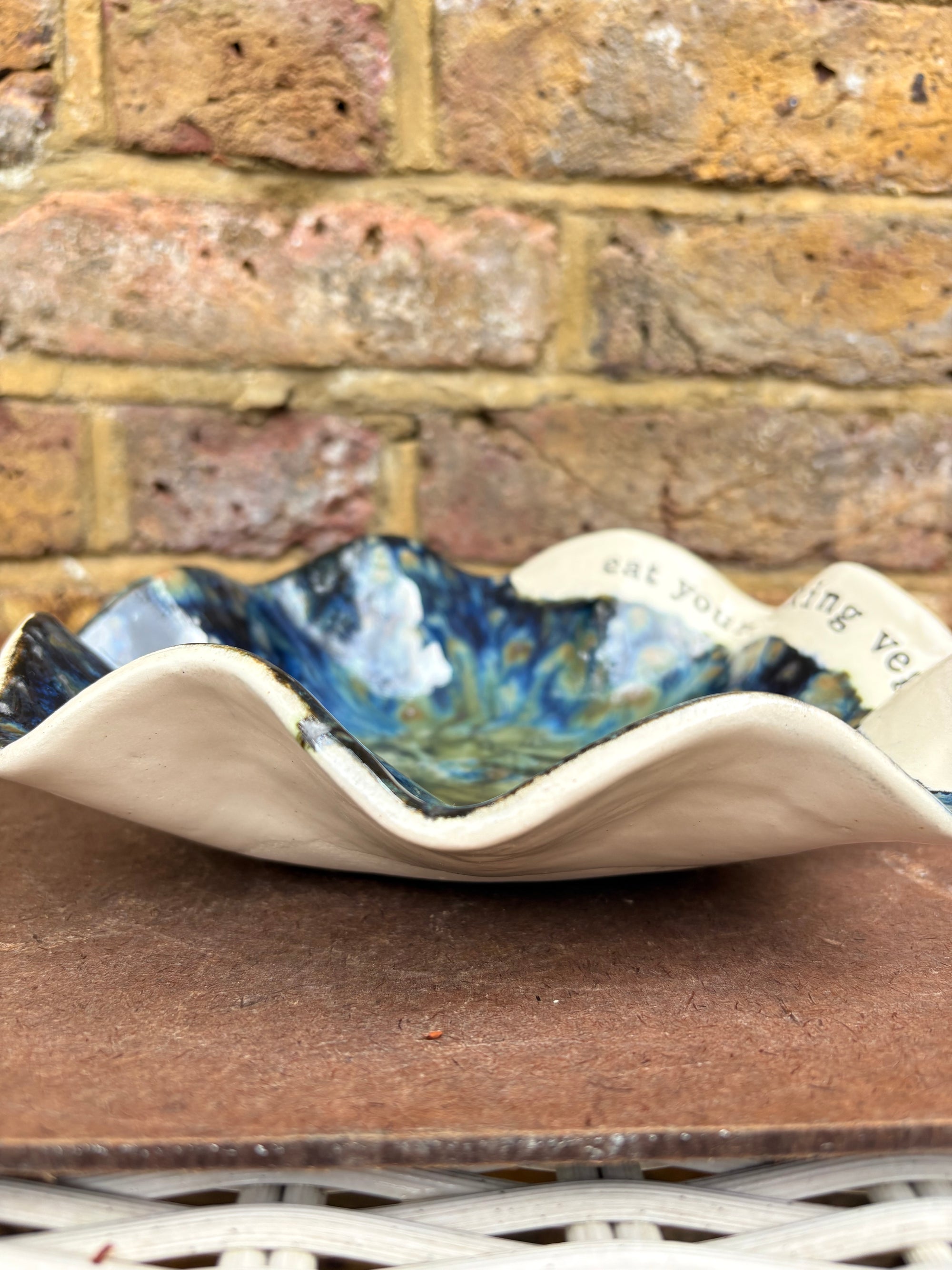 “eat your fucking vegetables" serving dish