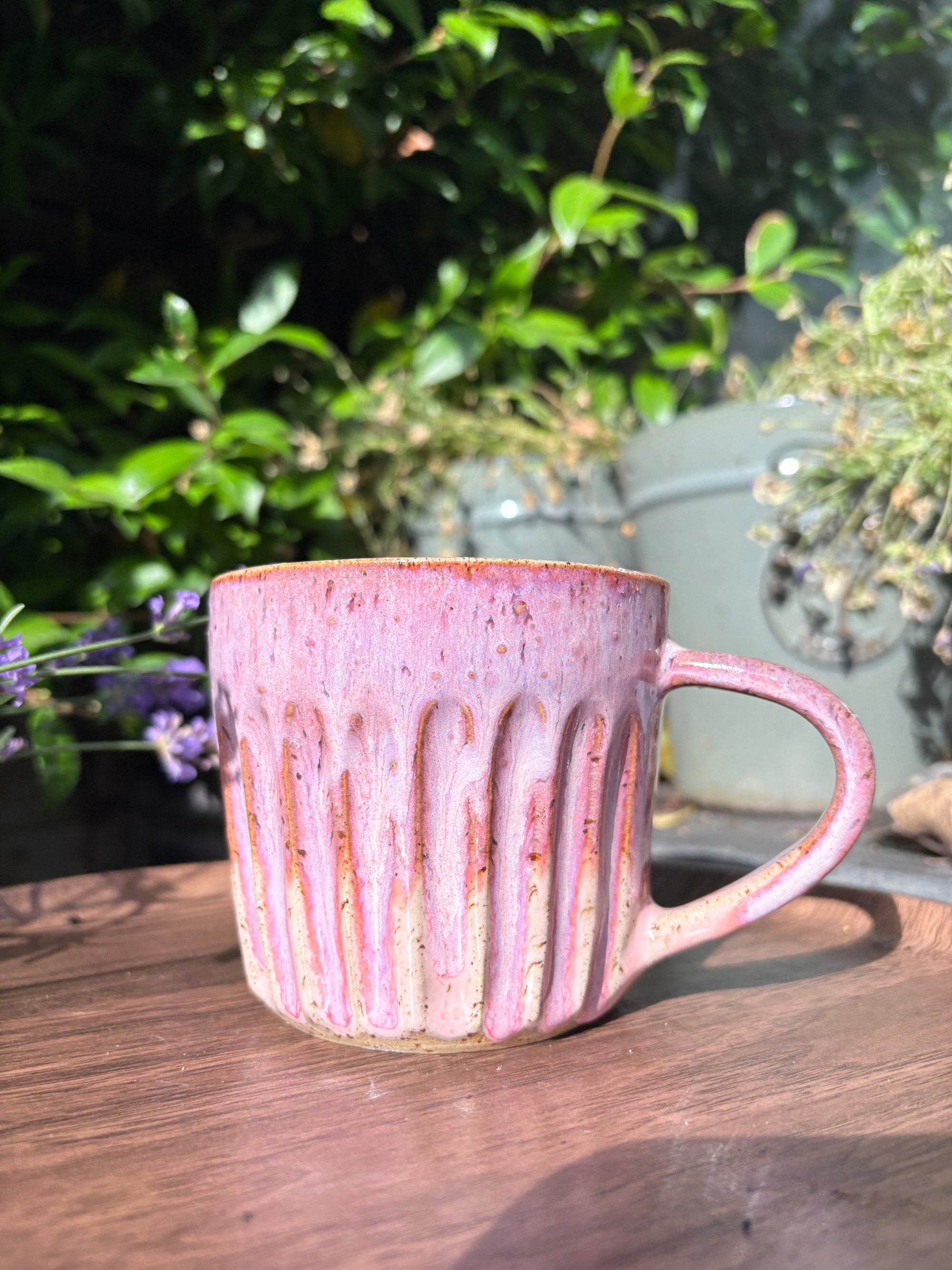 "menopausal and fresh out of fucks" mug (pink)