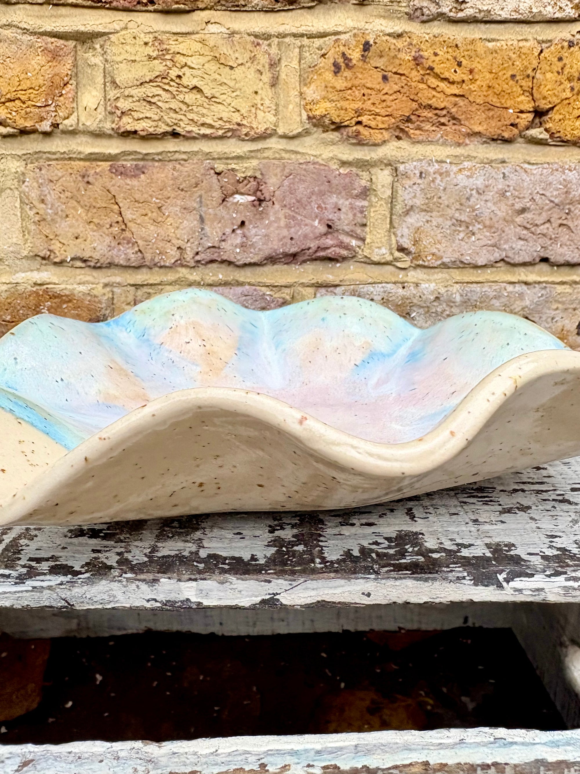 “small talk survivor" serving dish (Pink Night Sky