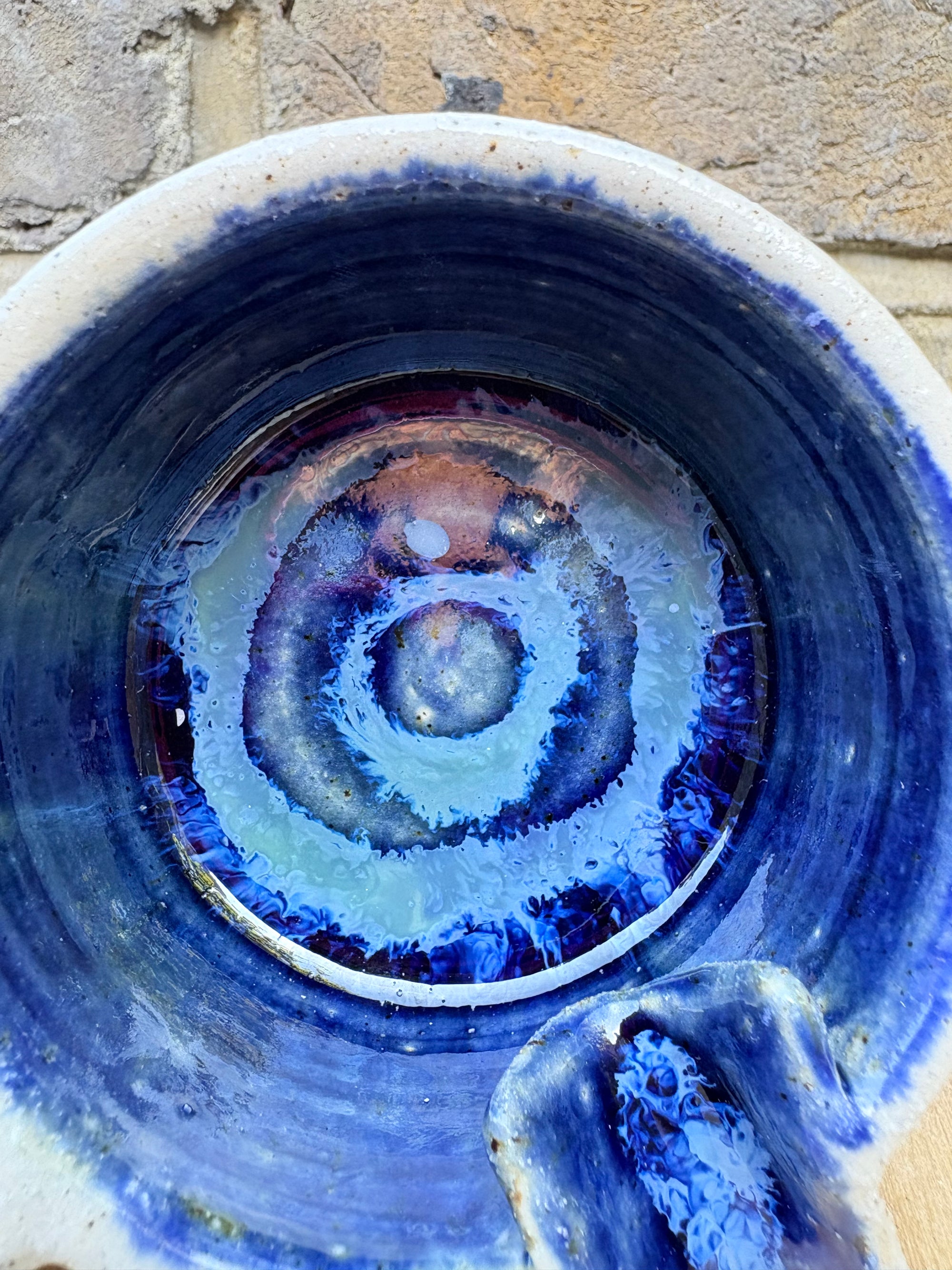 Ashtray with lighter holder (deep blue)
