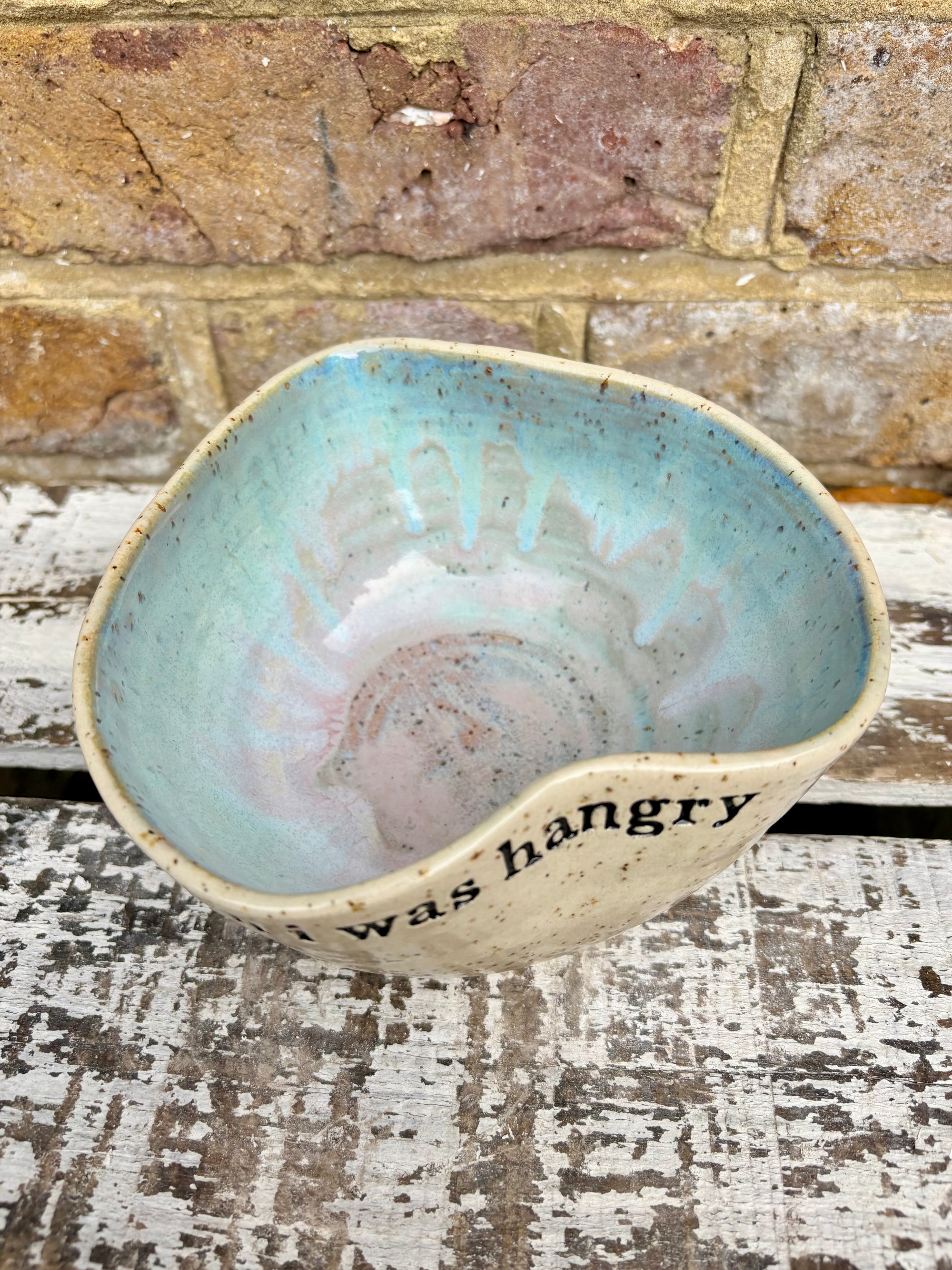 "I'm sorry for what I said when I was hungry" bowl (Pink Skies)