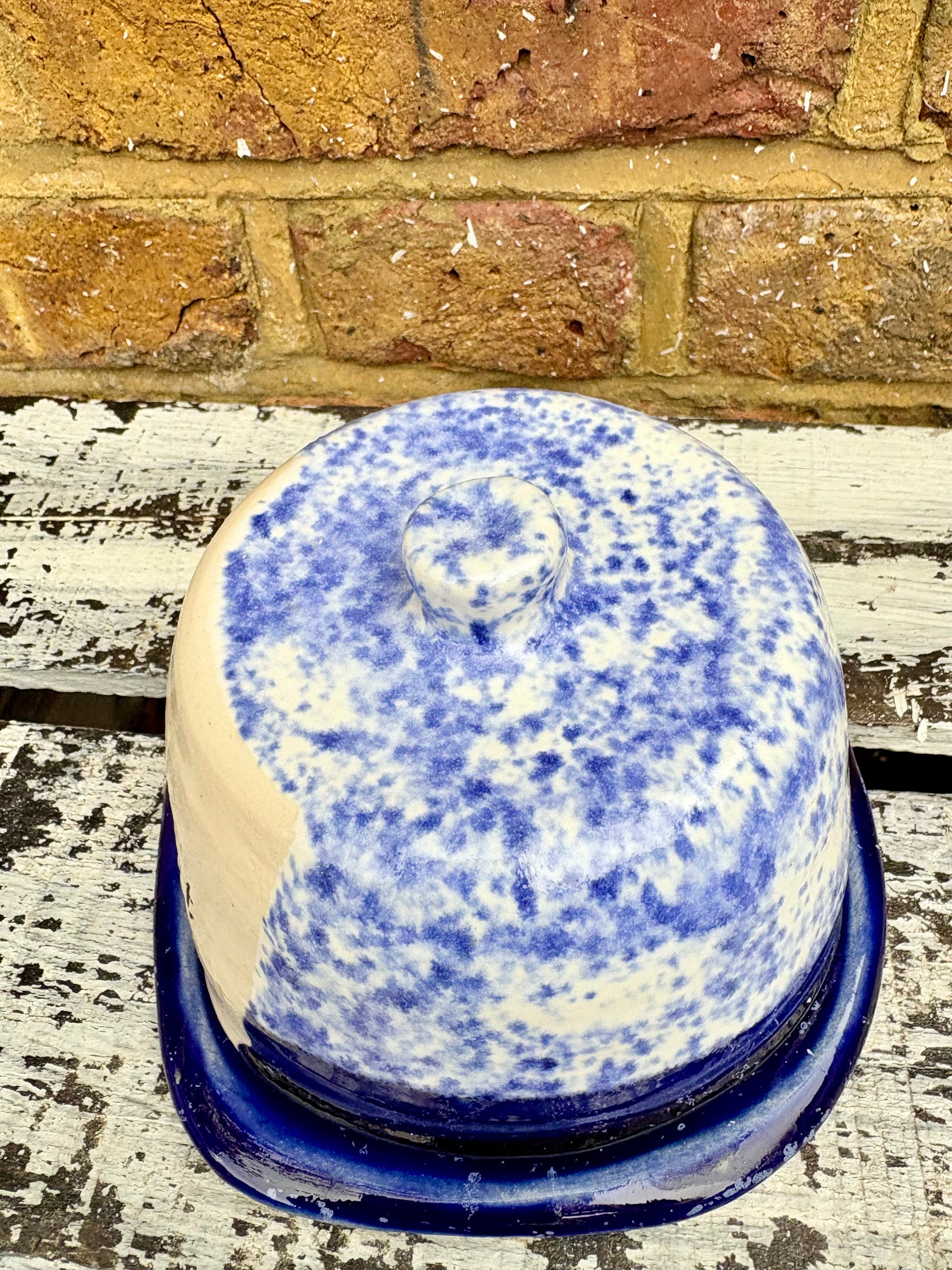 Butter Dish (butter slut, speckle blue/blue)