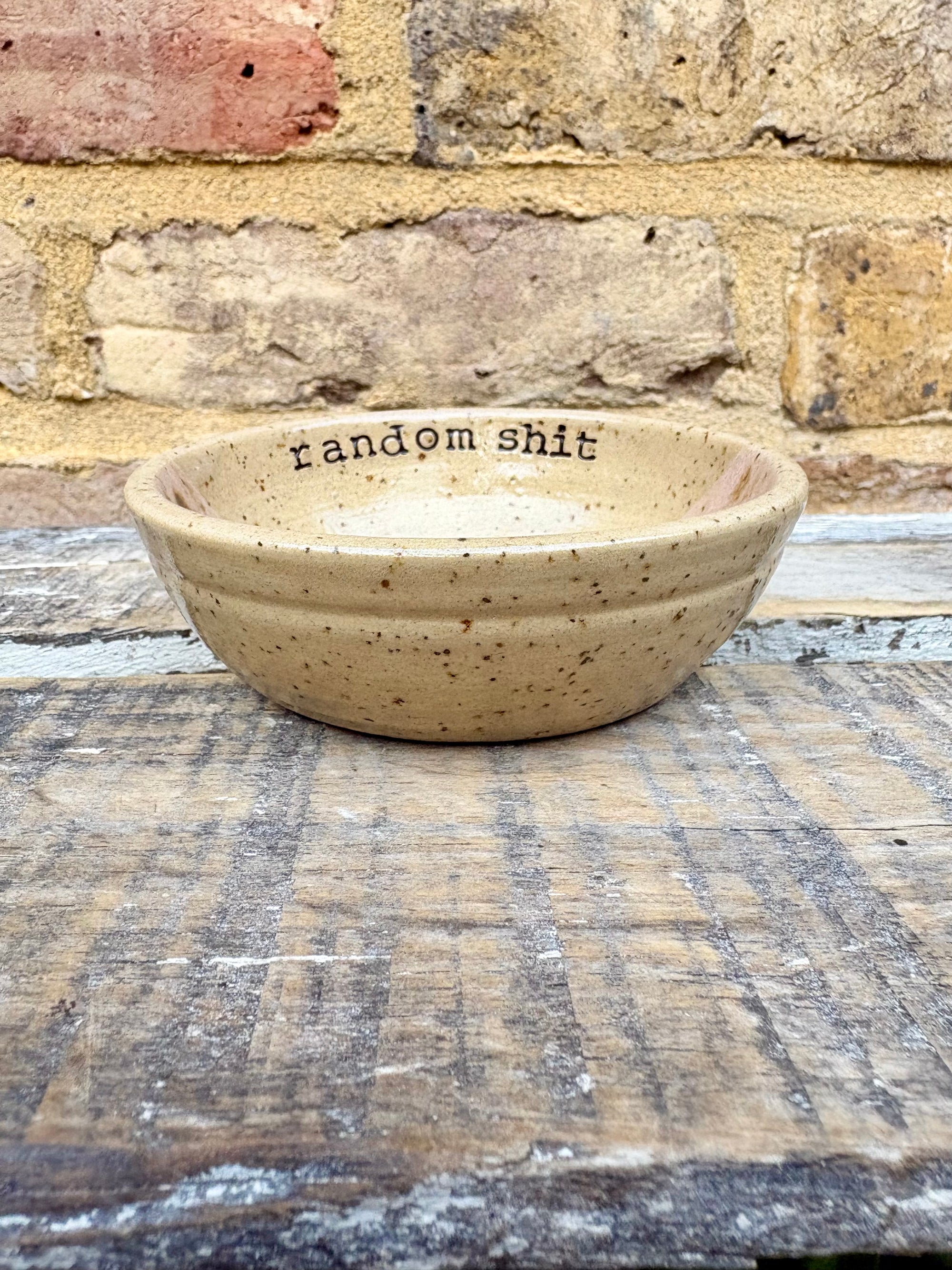 "random shit" trinket dish (pink speckle)