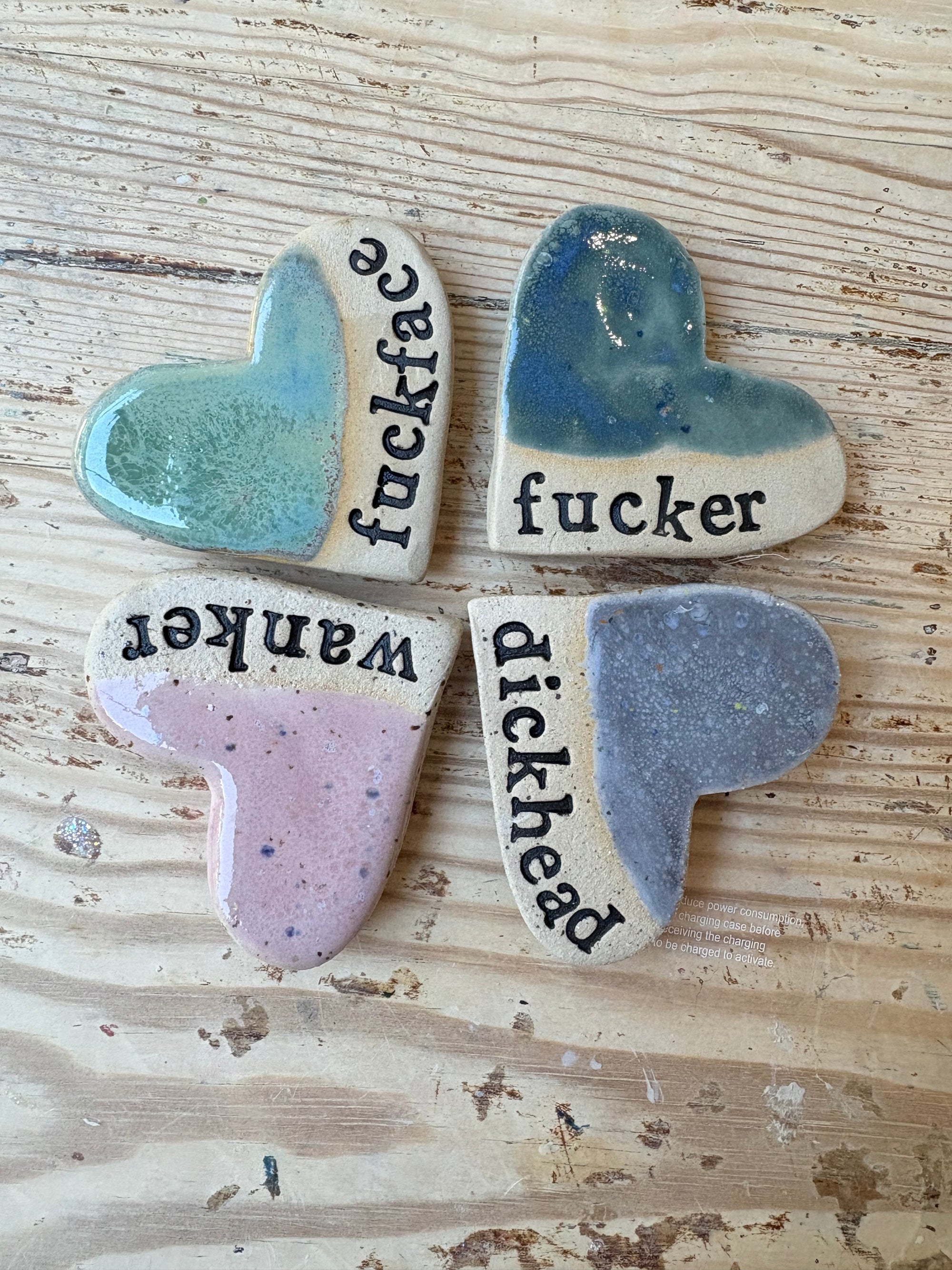 Sweary Magnet Set (4 heart shaped magnets)