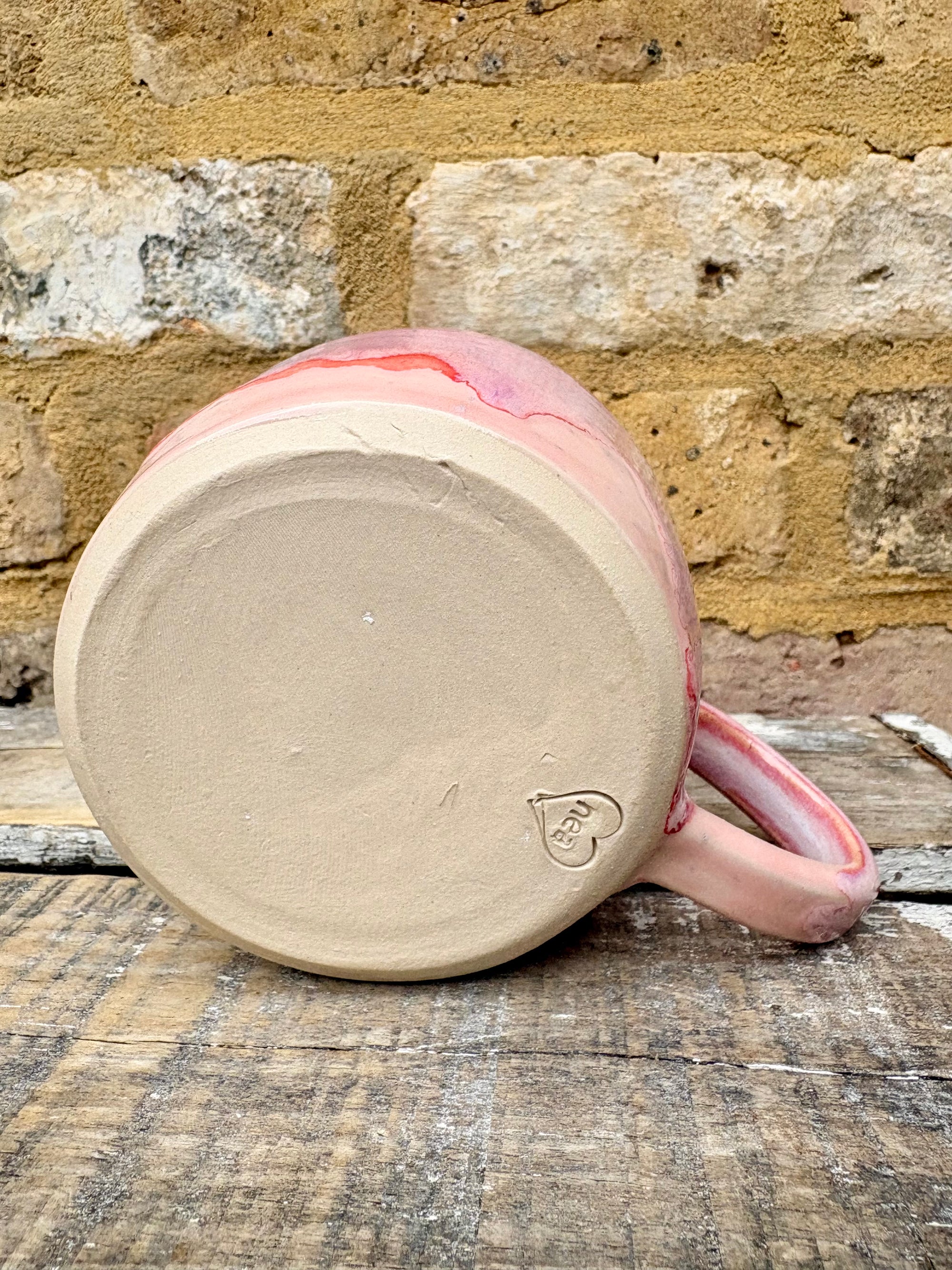 "barely fucking functioning" mug (pink)
