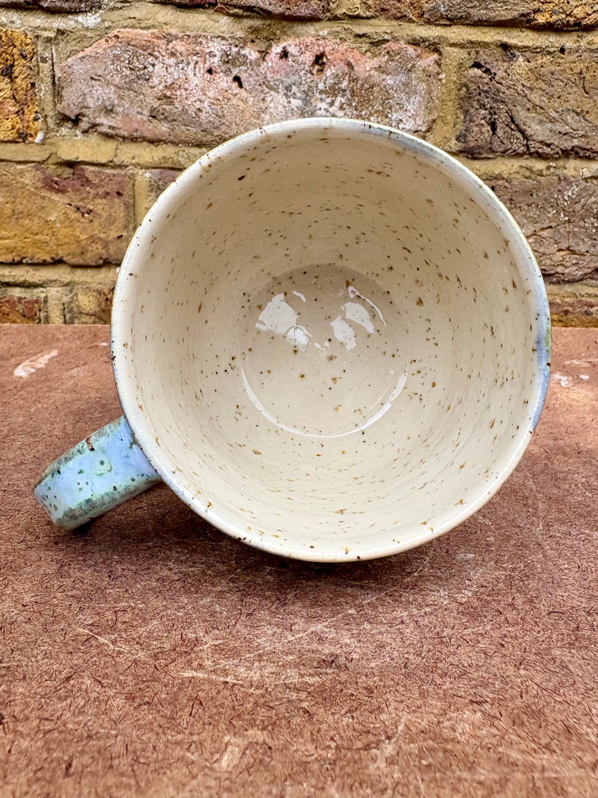 "shhh" mug (Blue and Green Speckle)