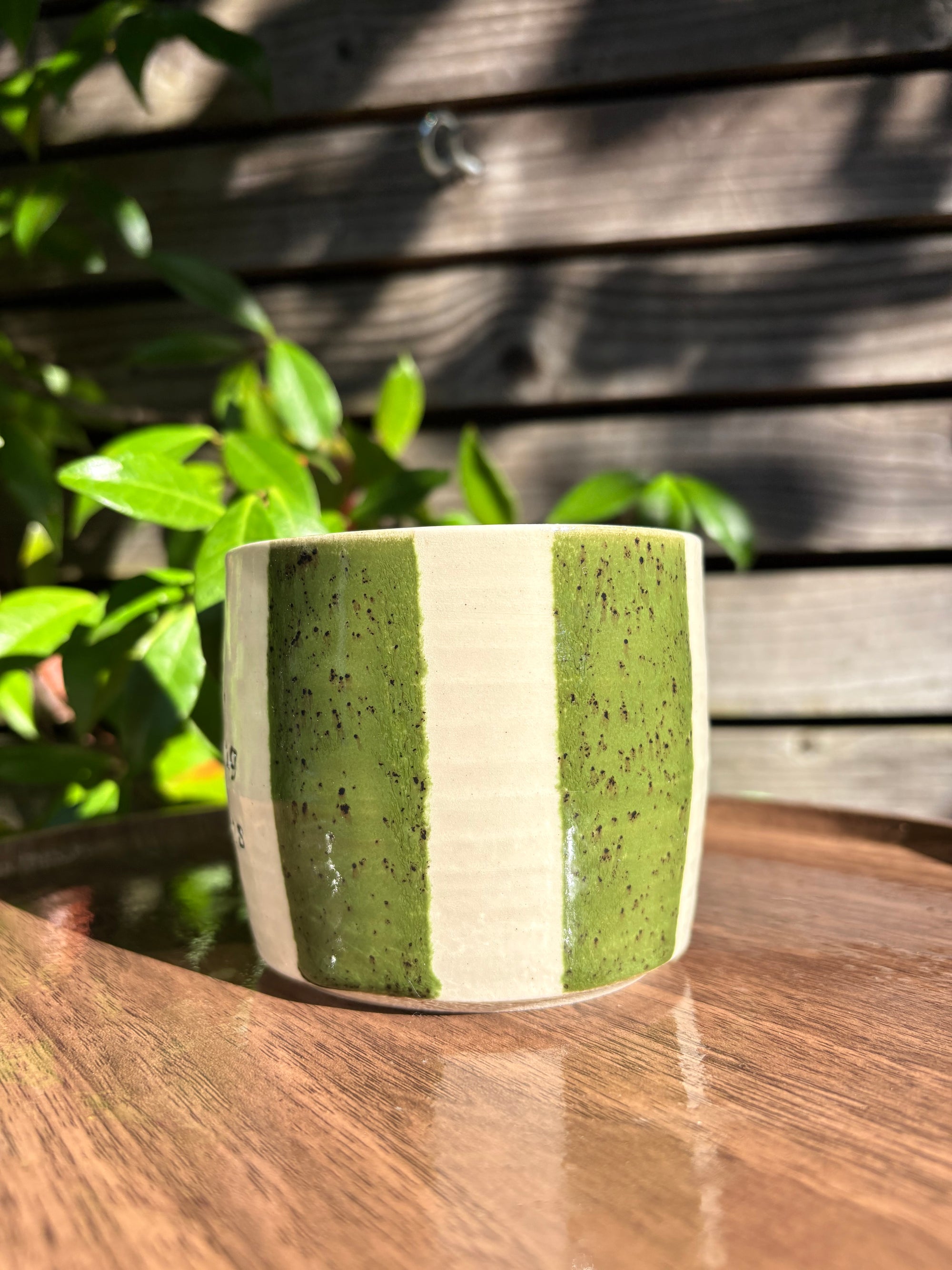 "fuck off, i'm watching the traitors" mug (no handle/green speckle, 300ml)