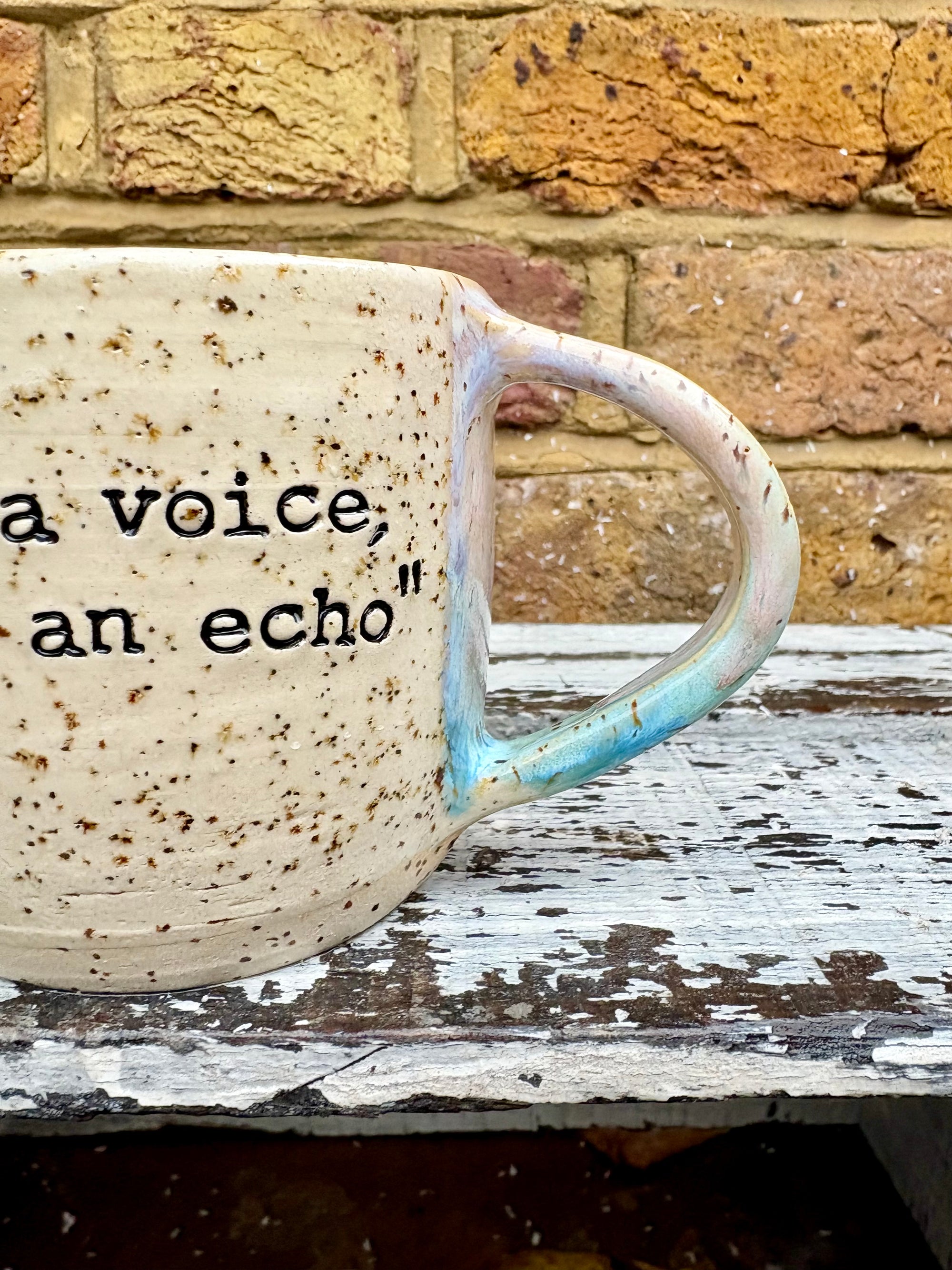 "be a voice, not an echo" Einstein mug