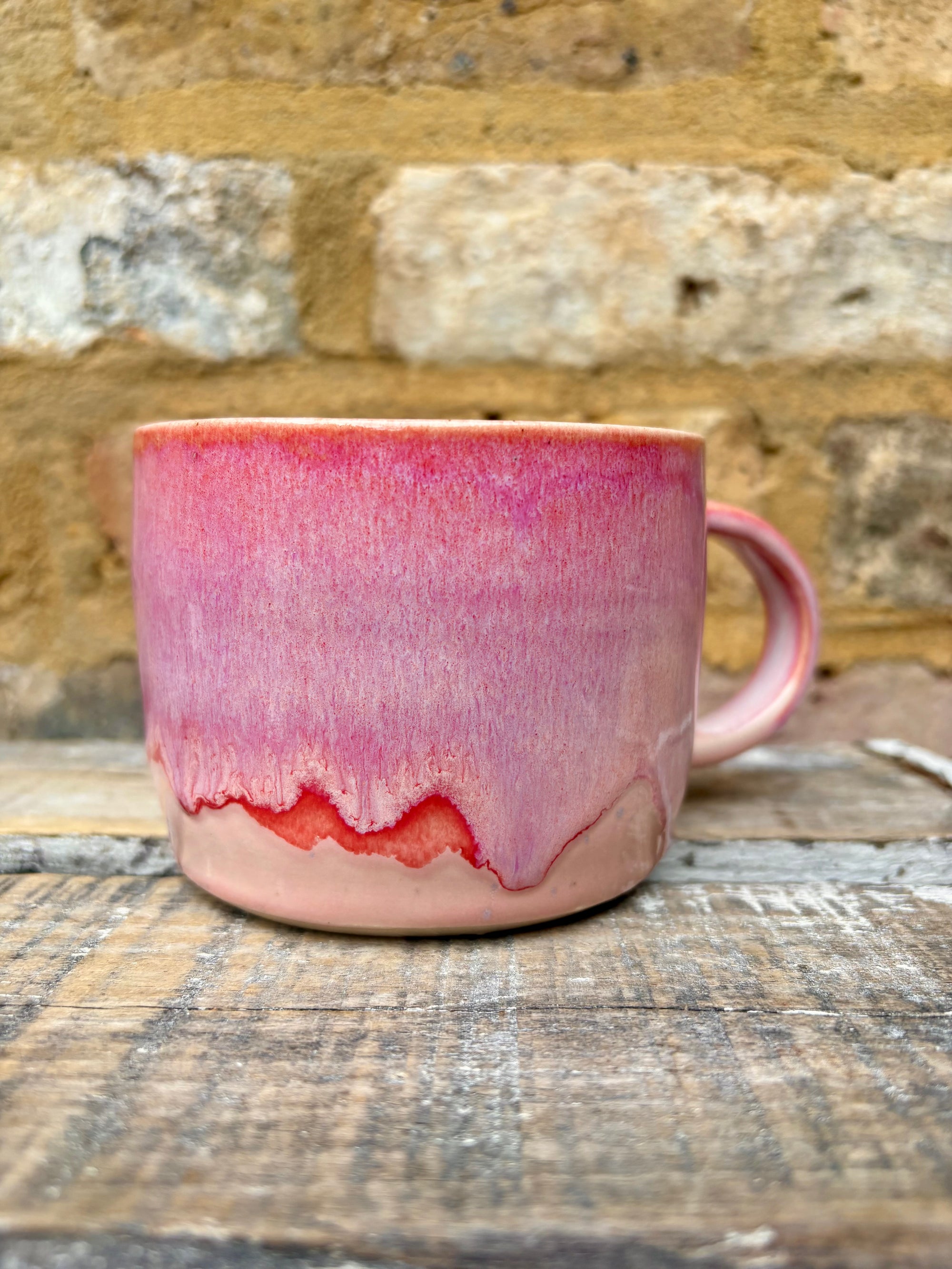 "barely fucking functioning" mug (pink)