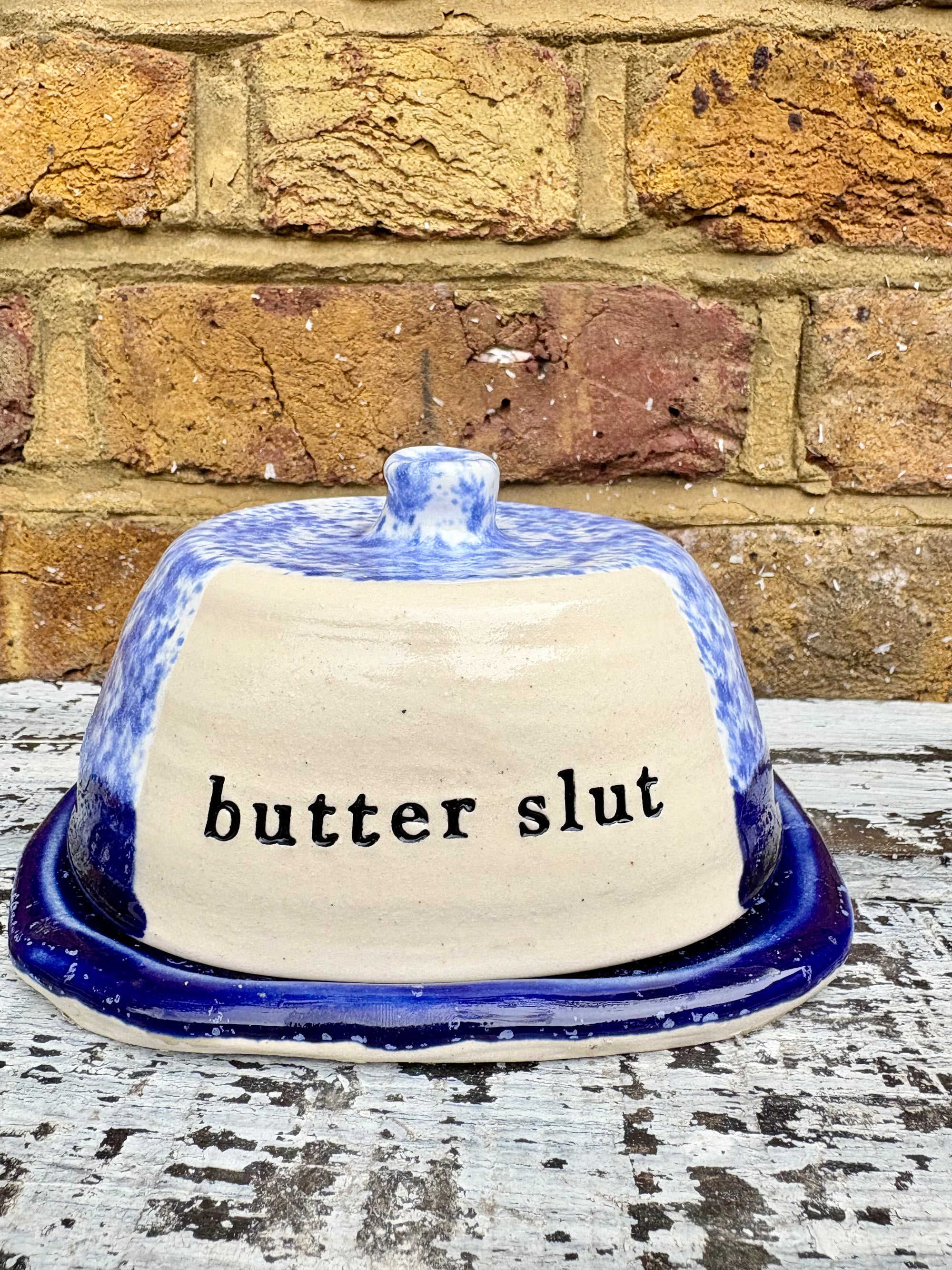 Butter Dish (butter slut, speckle blue/blue)