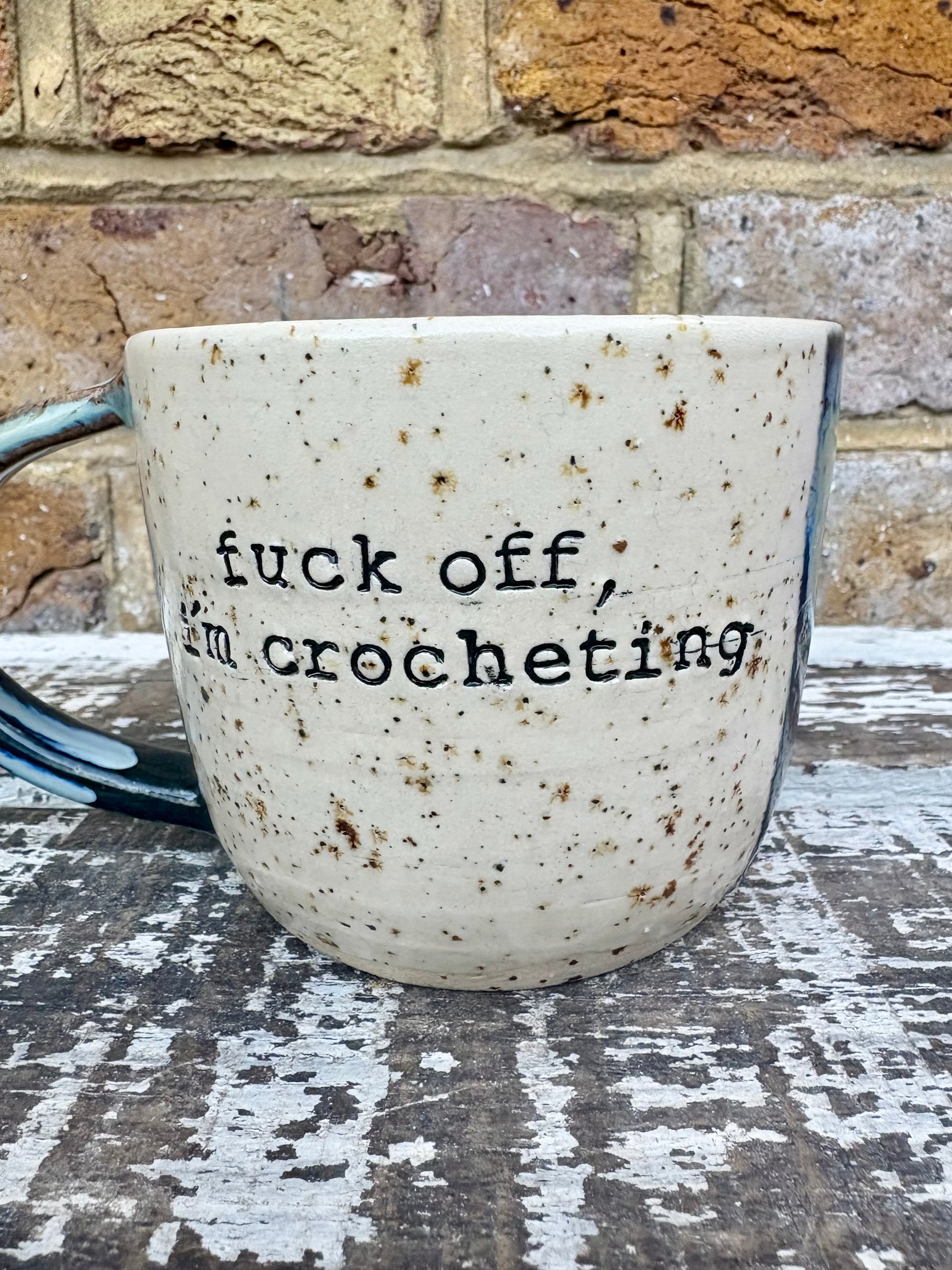 “Fuck off, i'm crocheting" mug