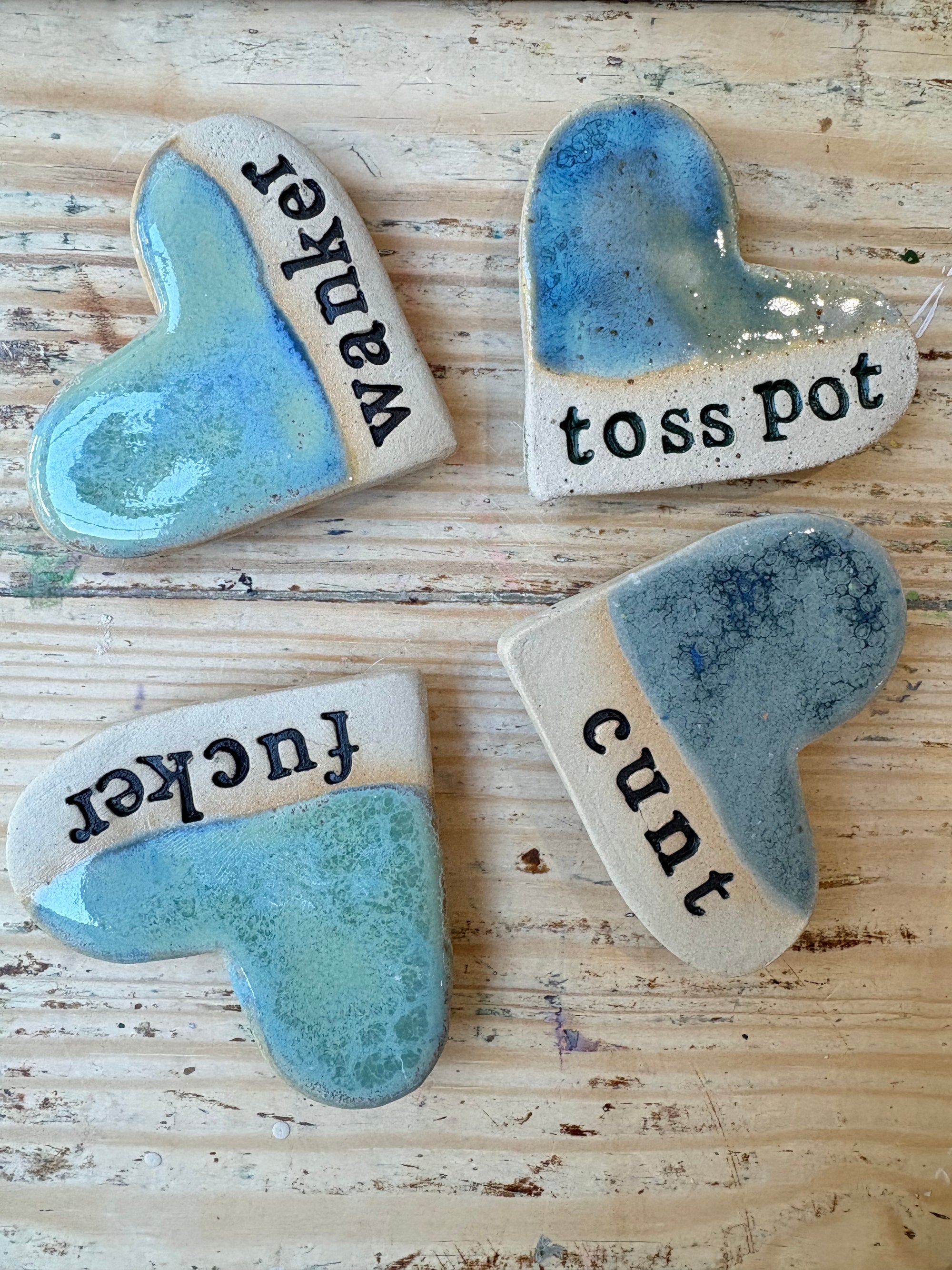 Sweary Magnet Set (4 heart shaped magnets)