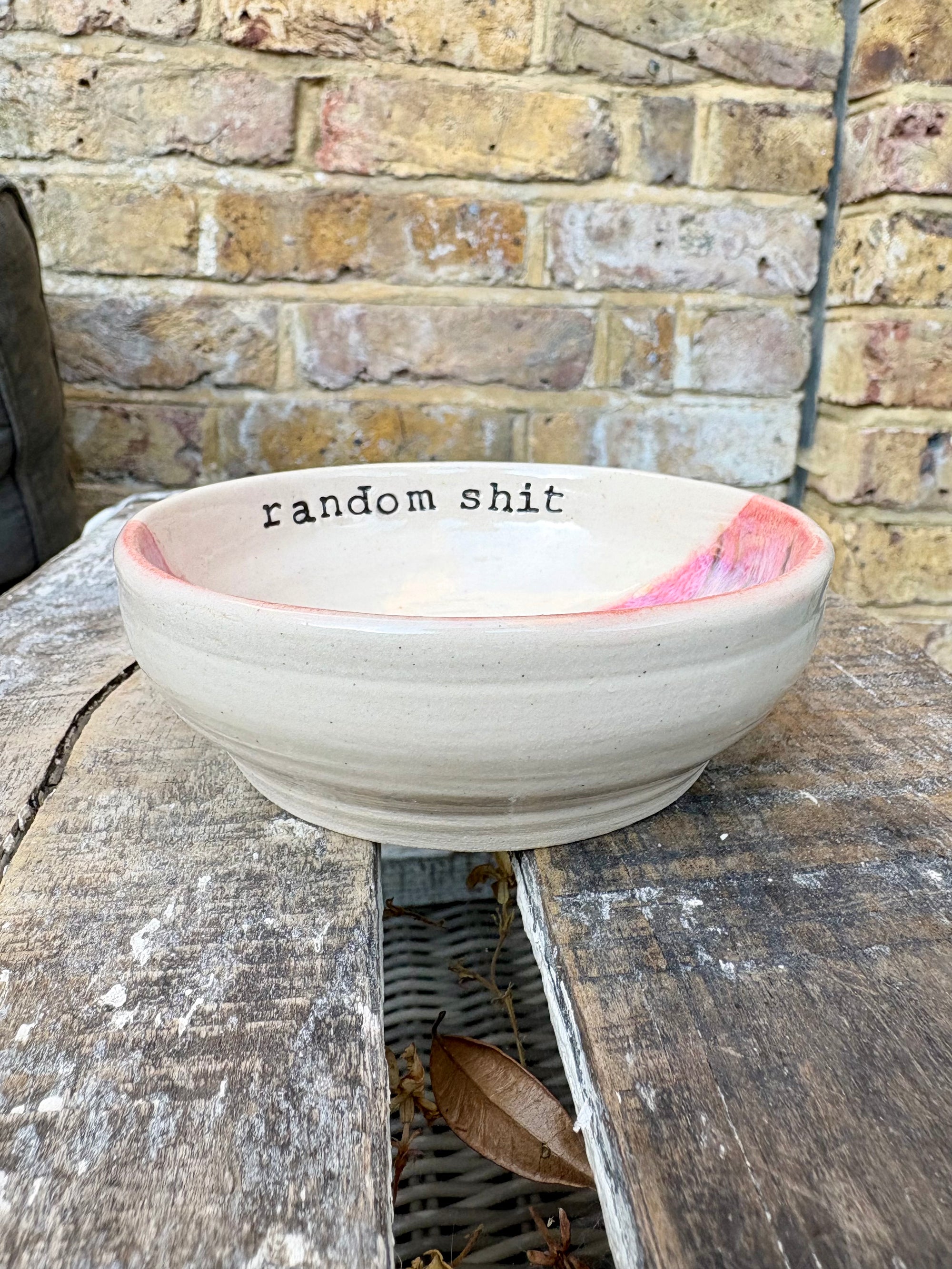 "random shit" trinket dish (pink)