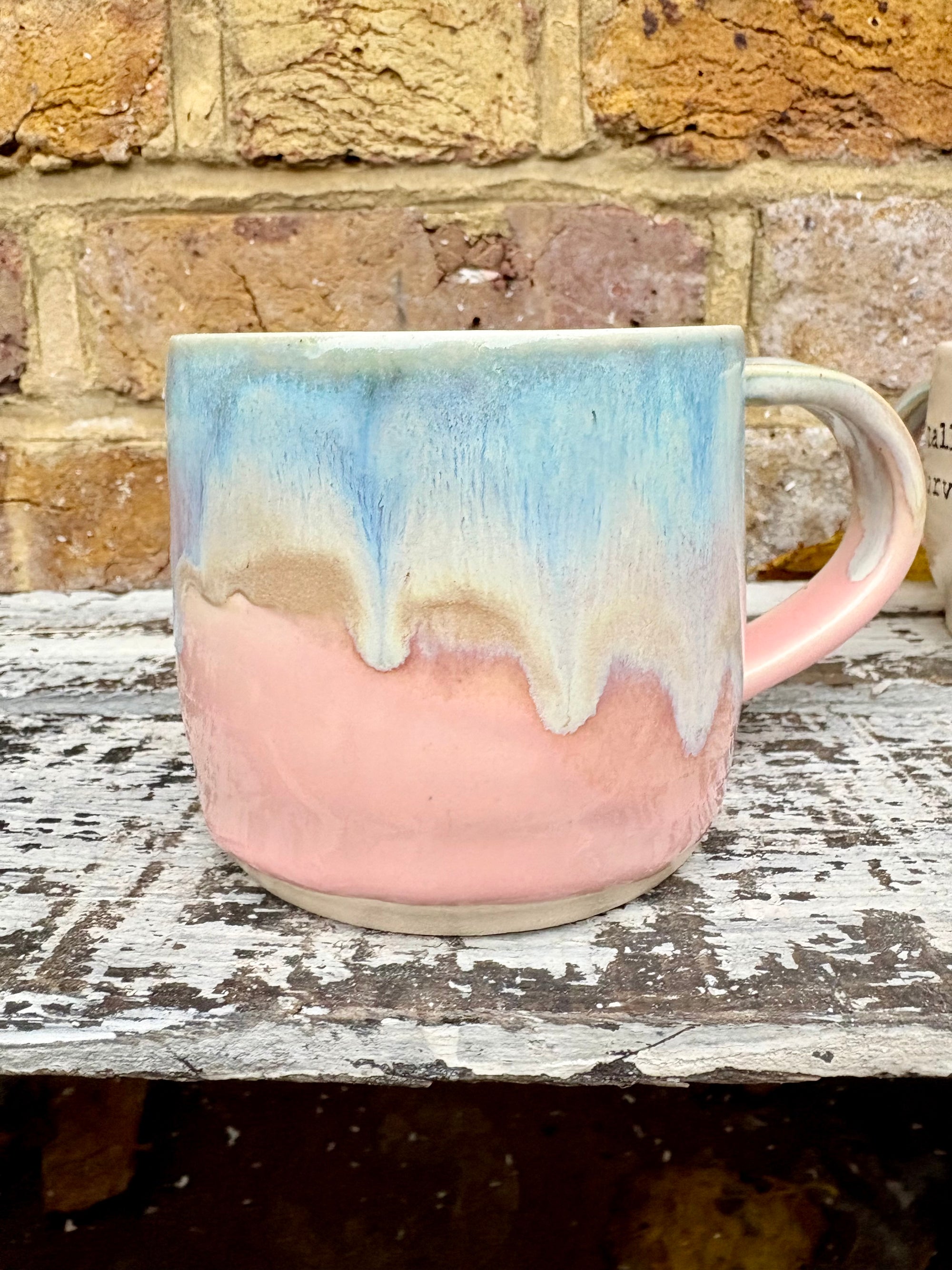 Small Talk Survivor mug (pinks and blue)