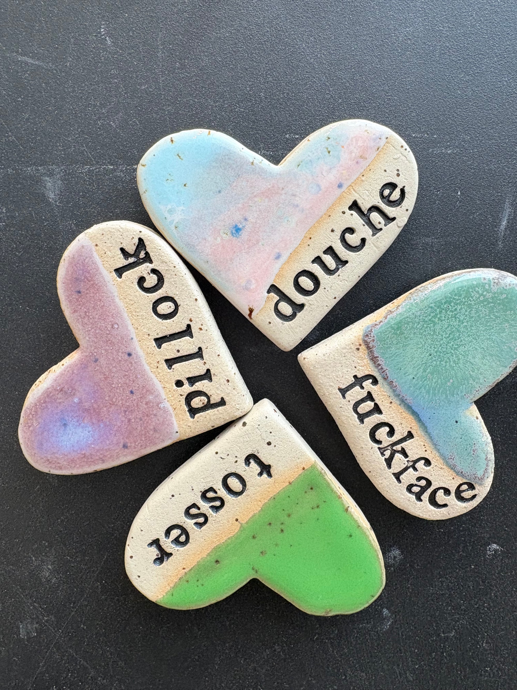 Sweary Magnet Set (4 heart shaped magnets)