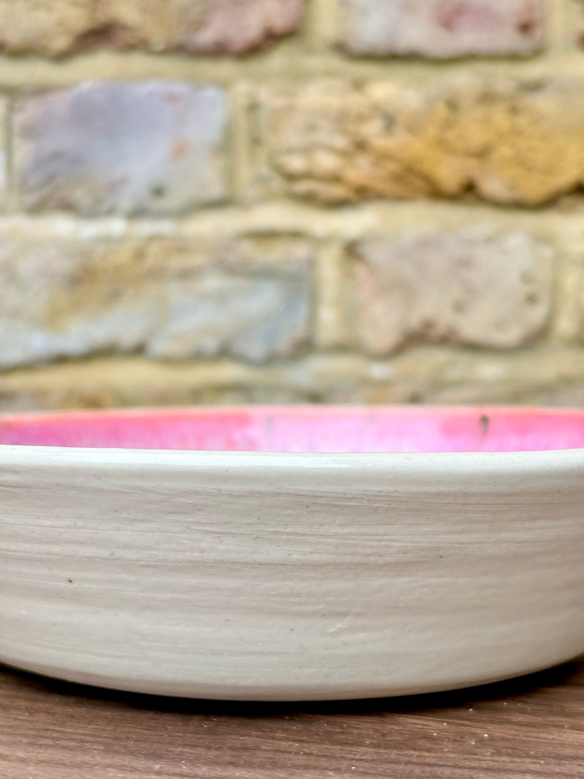 "fuck off, I'm eating" shallow bowl (pink)
