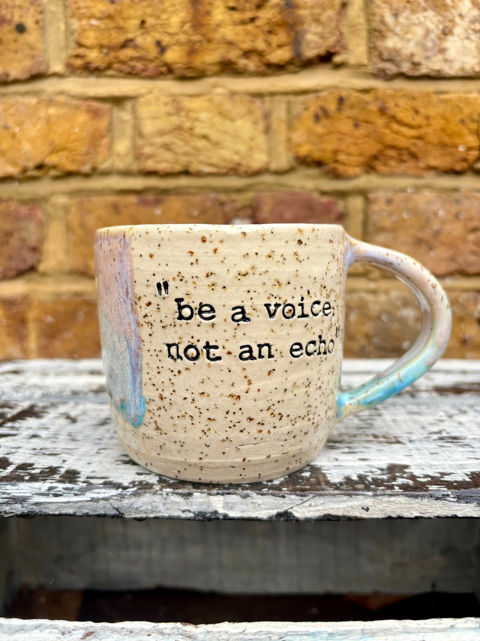 "be a voice, not an echo" Einstein mug