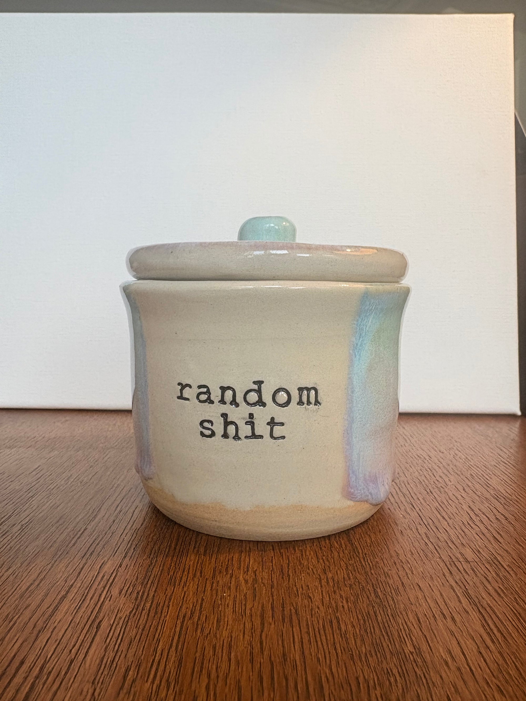 "random shit" lidded pot (oyster pink)