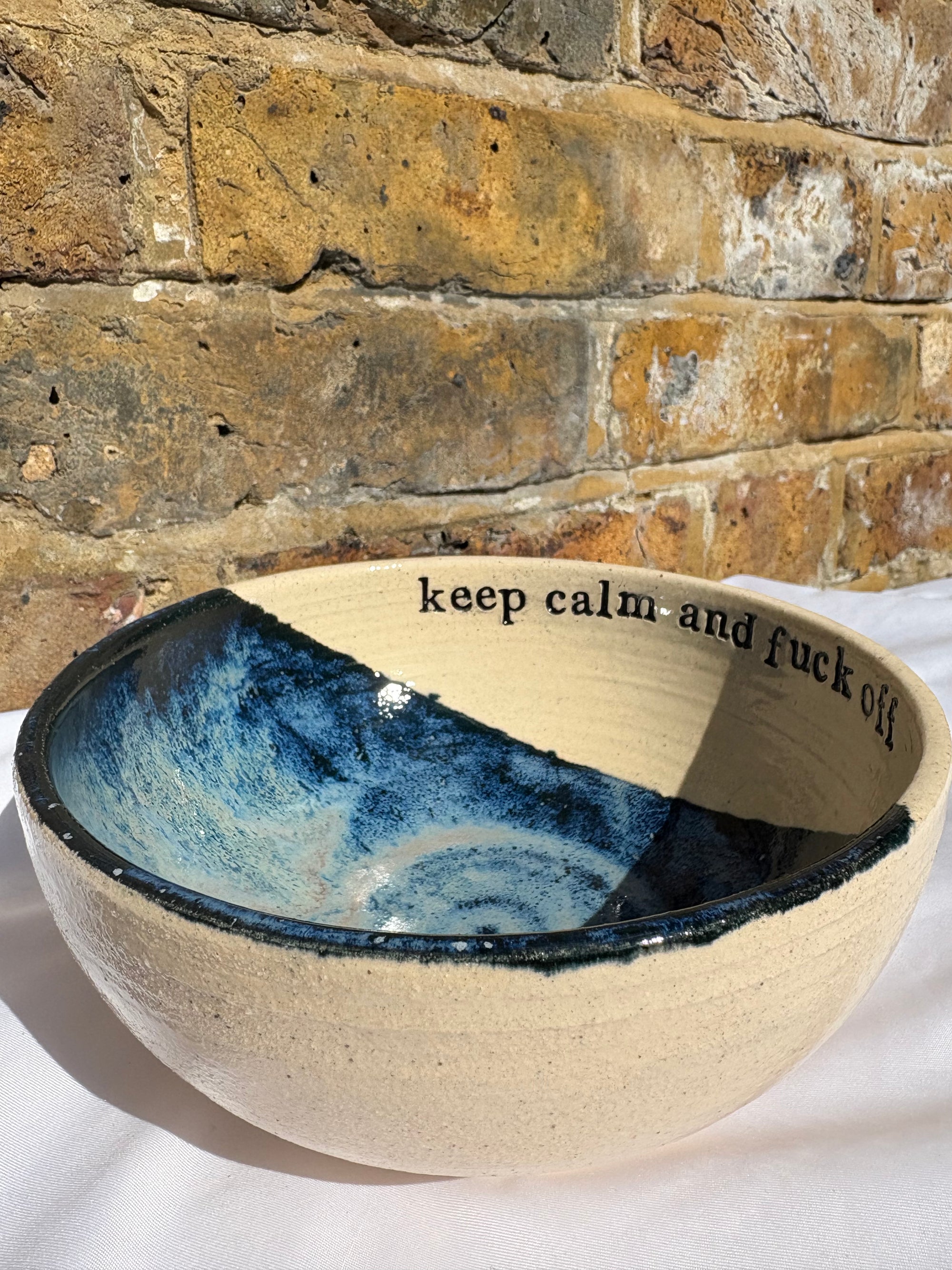 “keep calm and fuck off" bowl