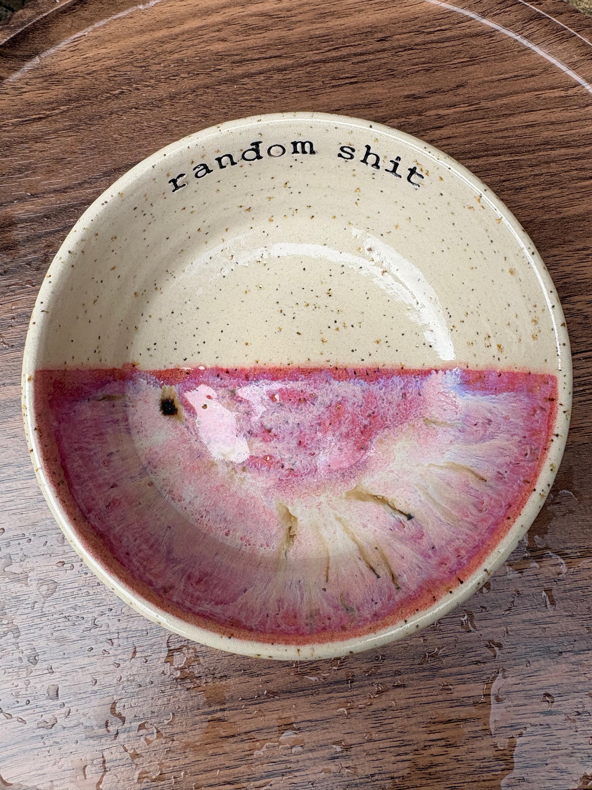 "random shit" trinket dish (pink)