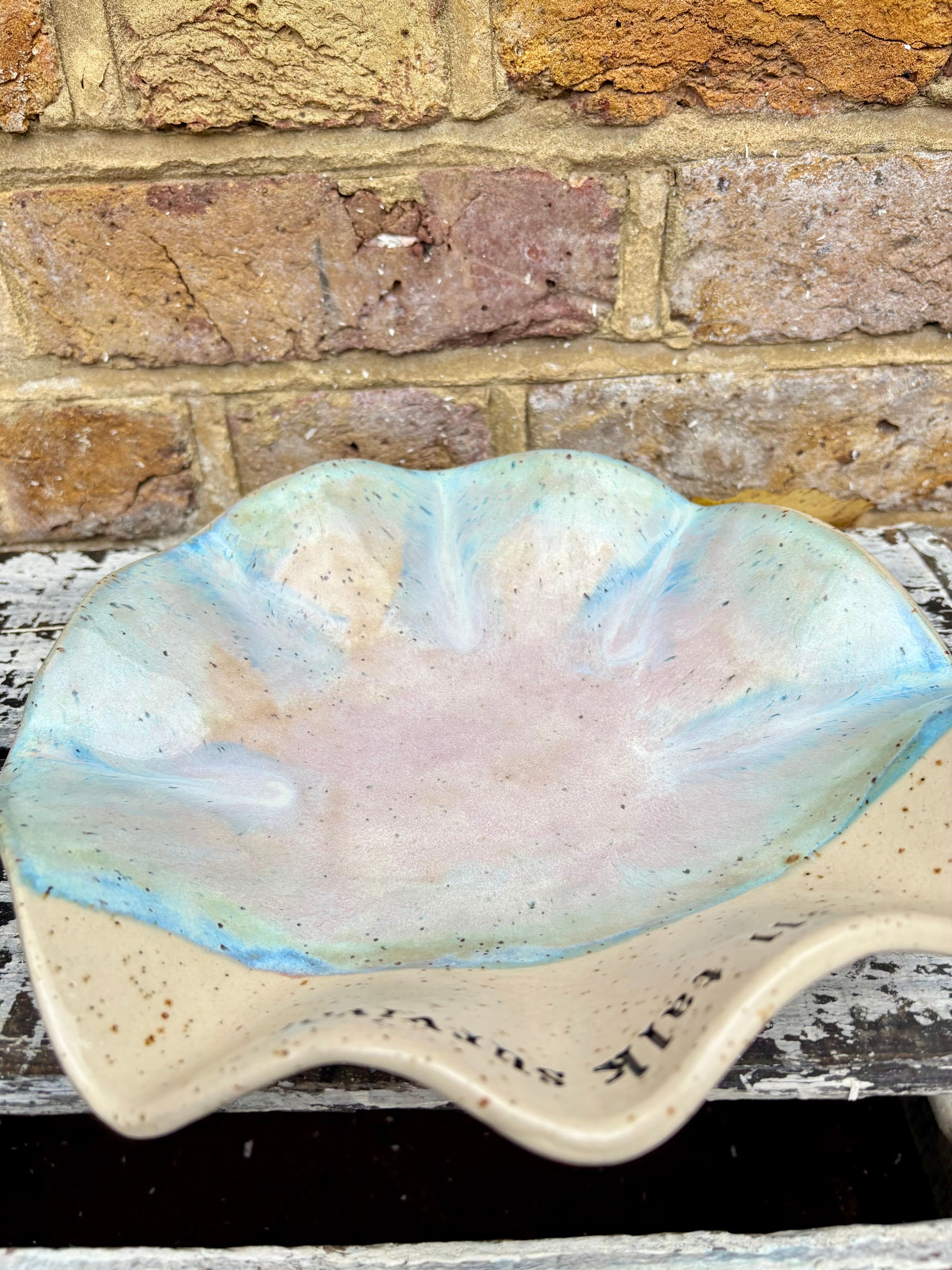 “small talk survivor" serving dish (Pink Night Sky