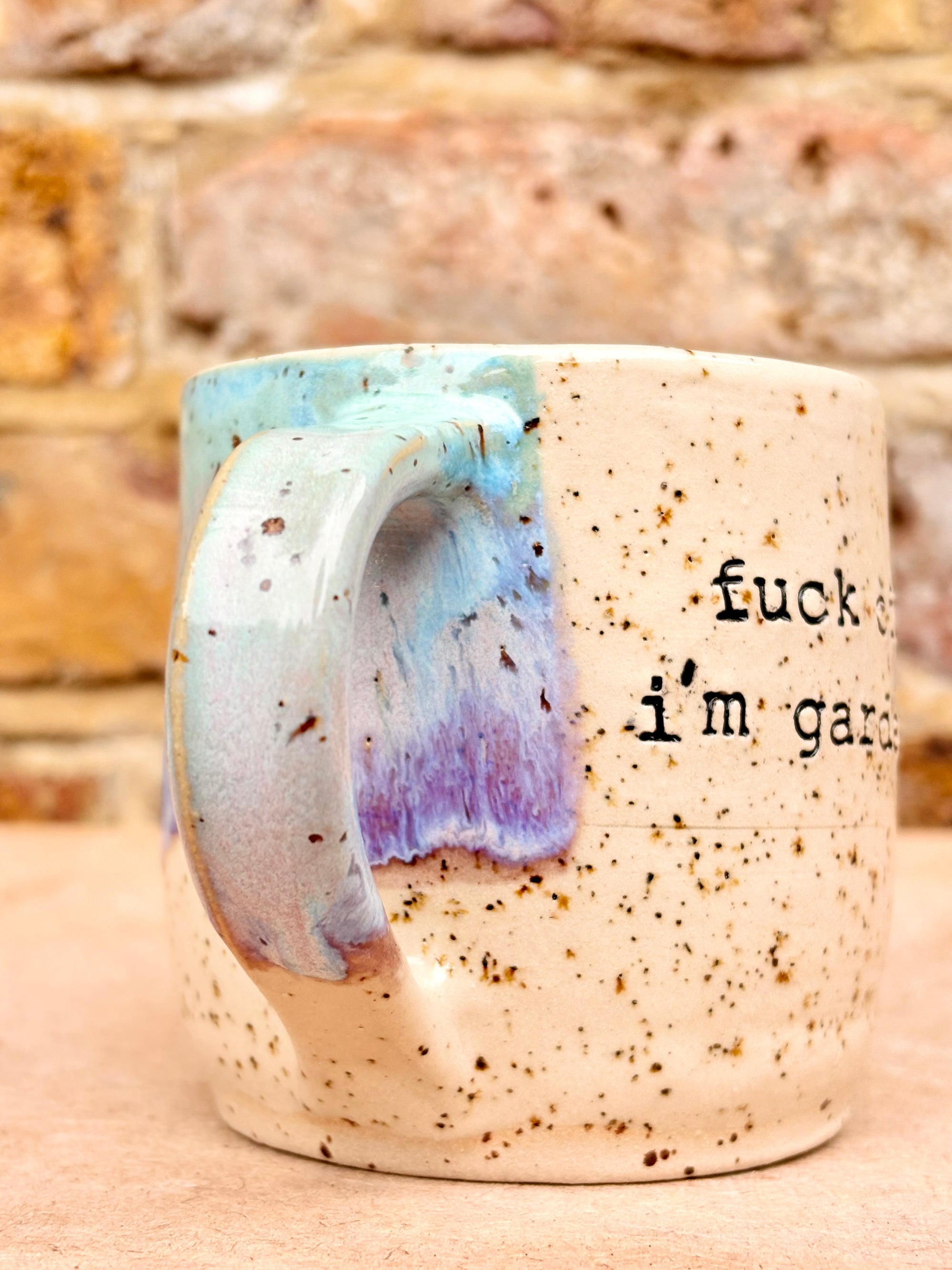 “Fuck off, i'm gardening" mug (pink night sky)